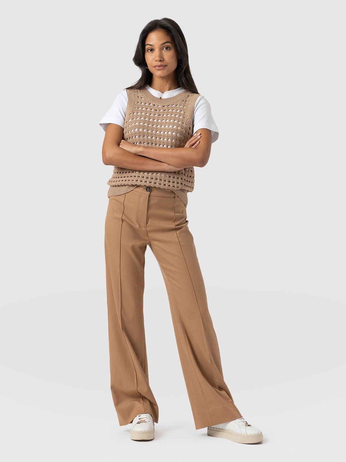 Cambridge Tailored Wide Leg Pant - Camel