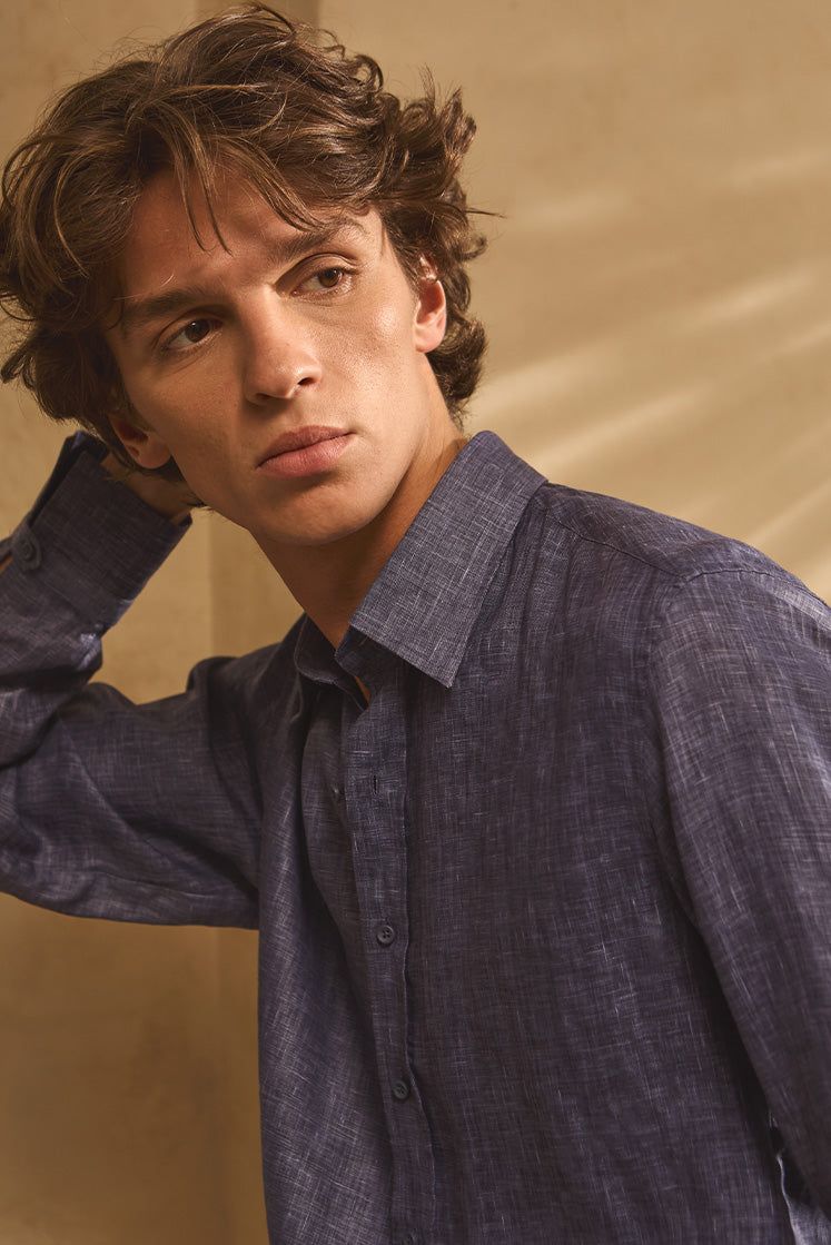 Chemise NUMÉRO II Lin Navy