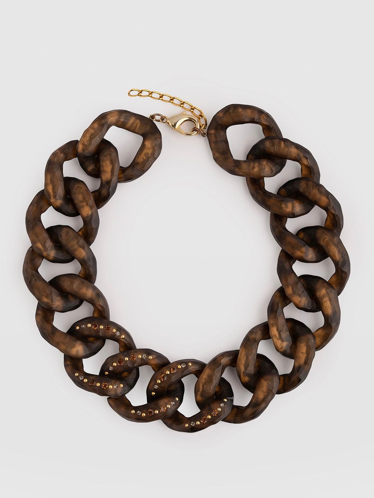Statement Chain Necklace - Brown