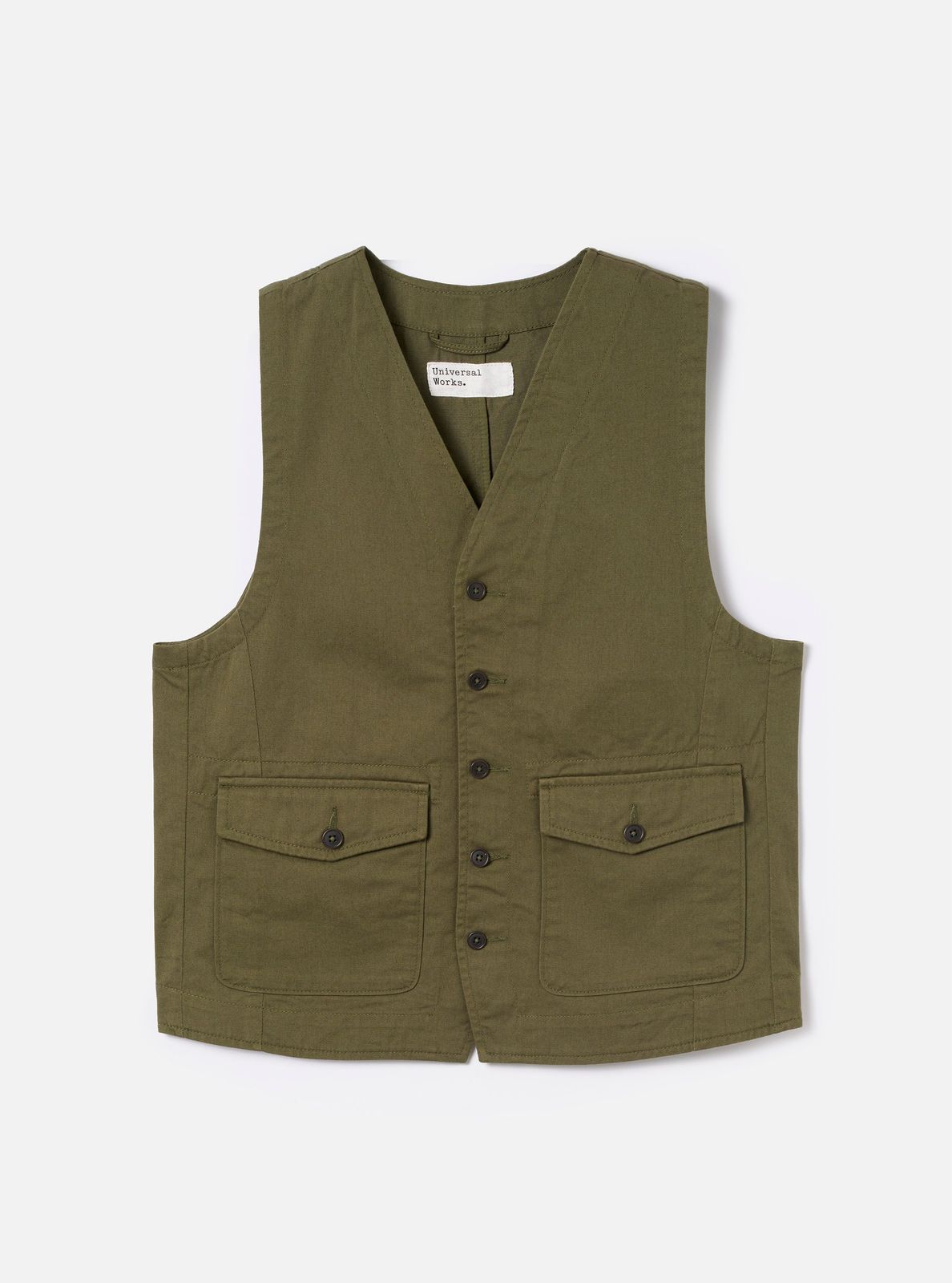 Light Olive Twill Field Waistcoat