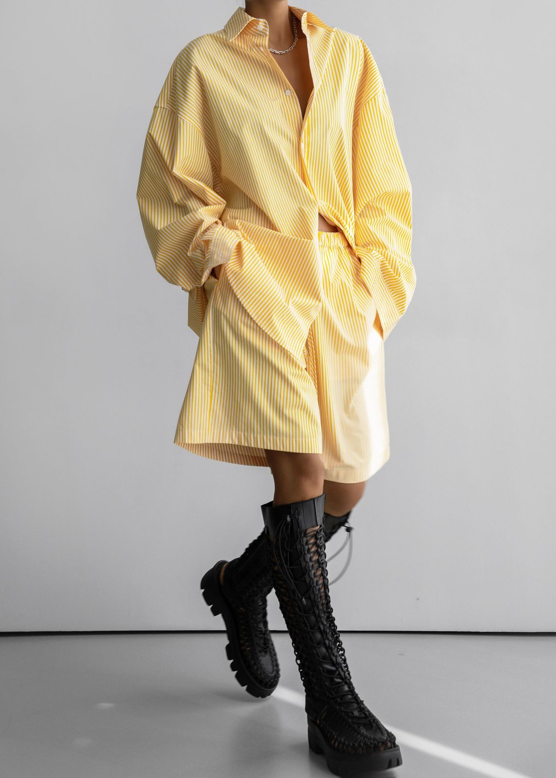 Rimini Bermuda Shorts - Yellow/White Stripe