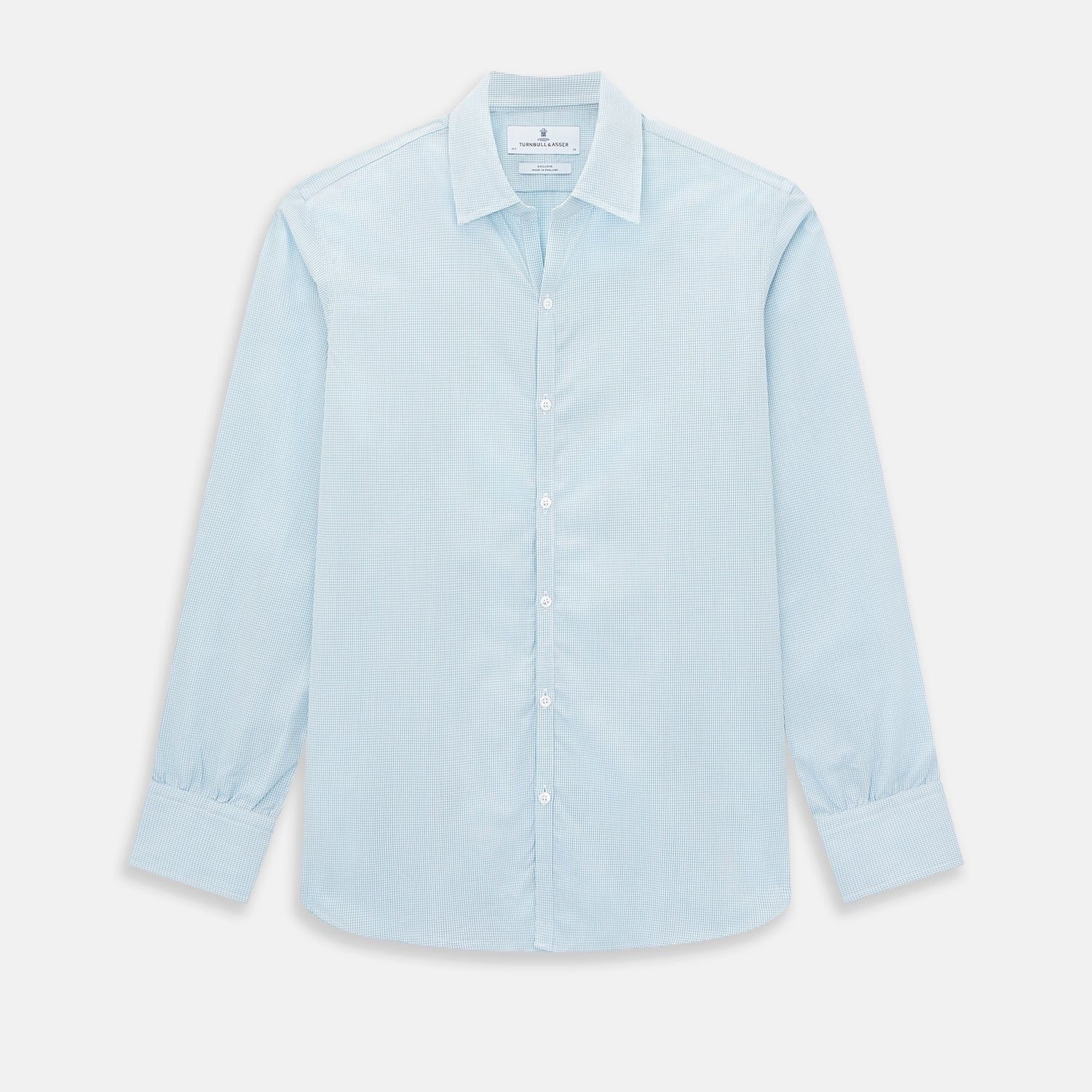 Turquoise Micro-Tattersall Check Windsor Shirt