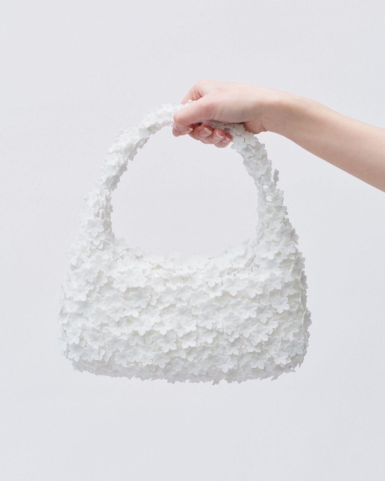 3D PRINTED FLEXIBLE FLOWER HAND BAG