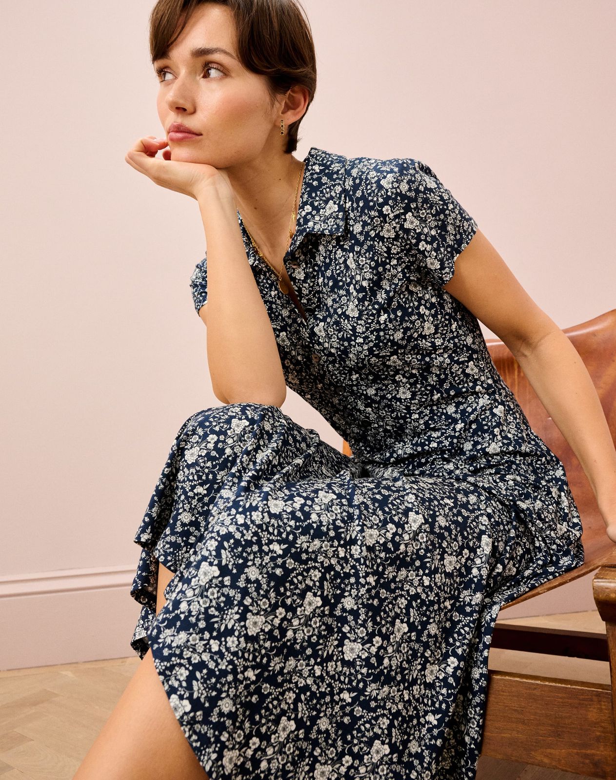 Liberty Jersey Cap Sleeve Shirt Dress