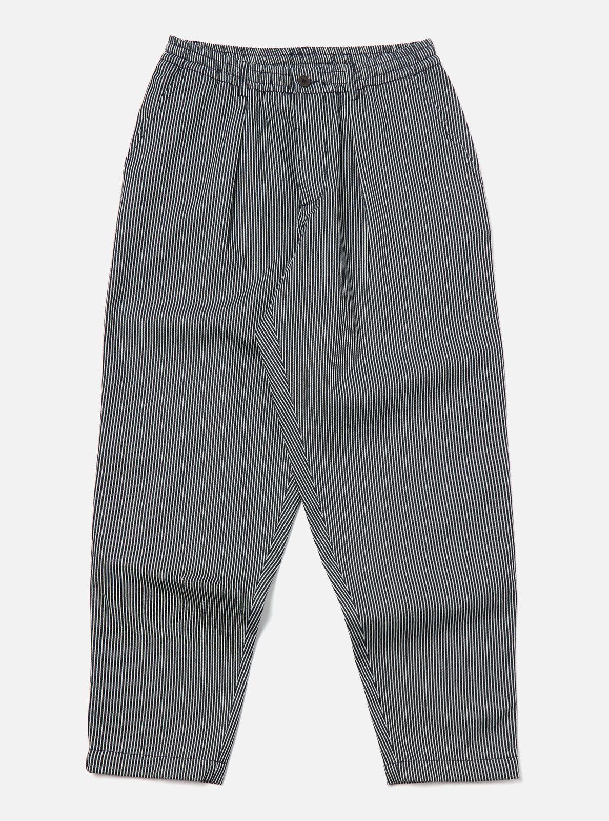 Indigo Hickory Stripe Denim Pleated Track Pant