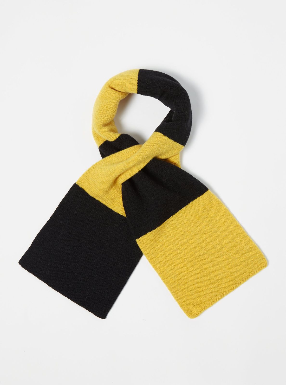 Black/Yellow Soft Wool Deluxe Football Scarf