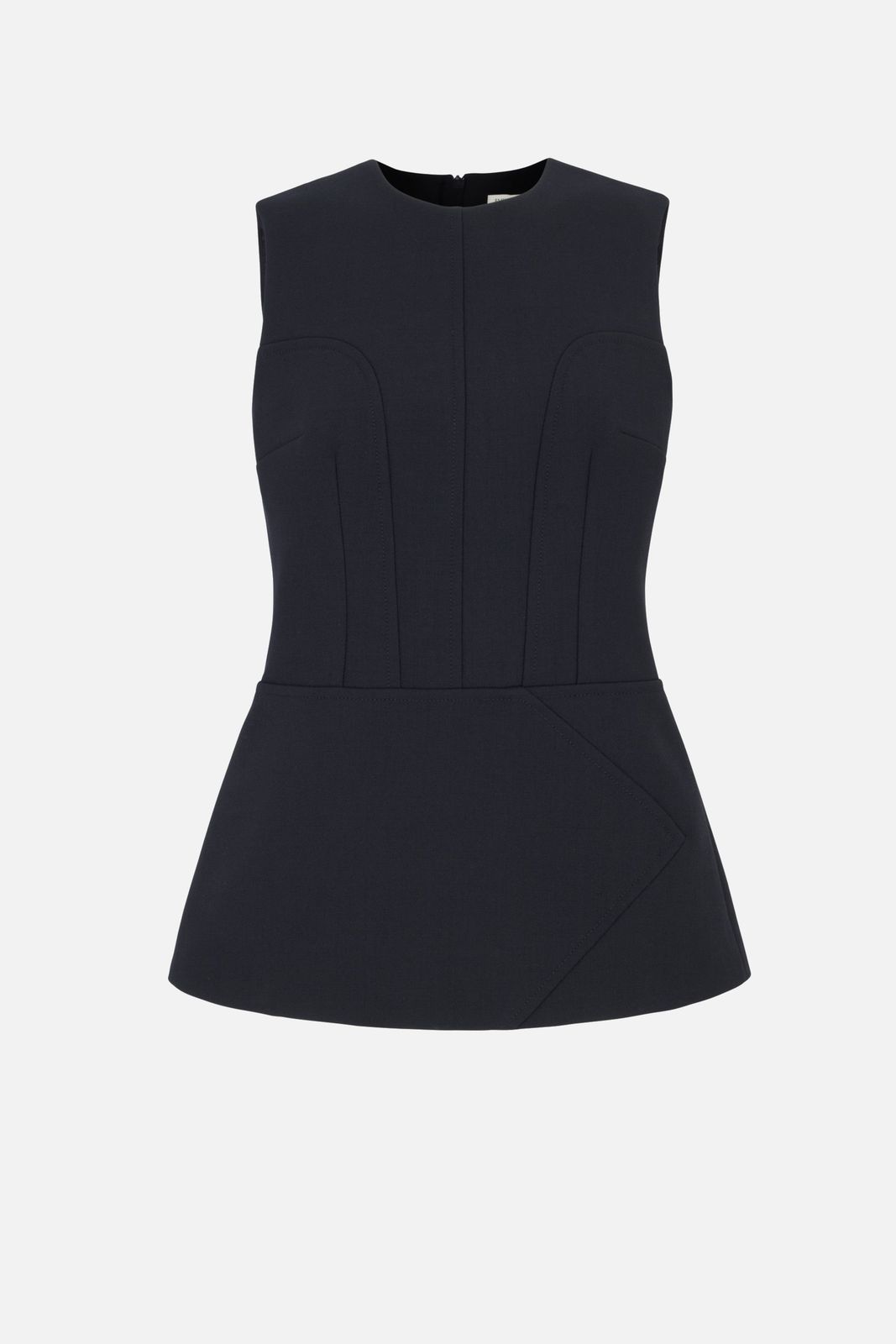 Reville Top In Black Birdseye Suiting