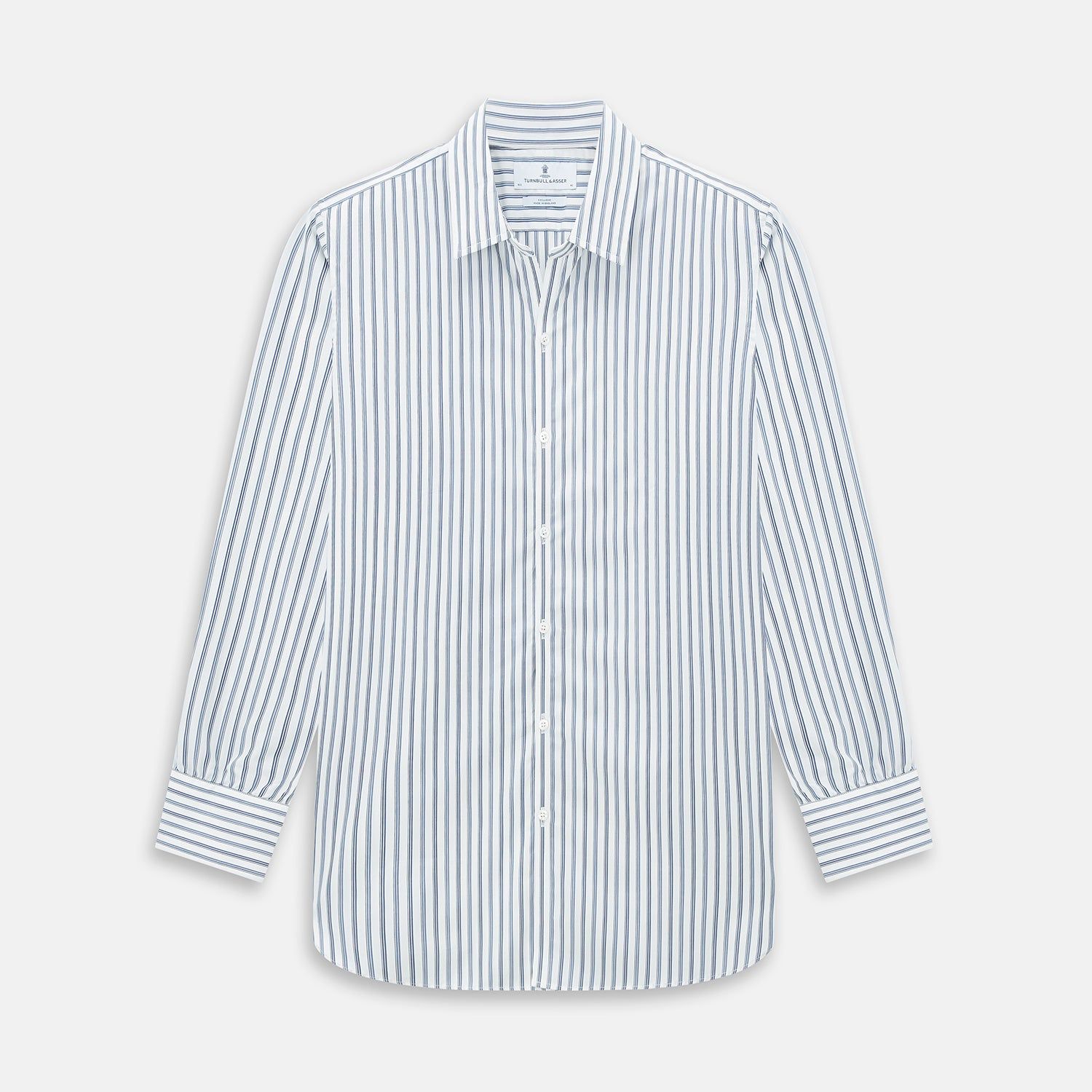 SAPPHIRE BLUE MULTI TRACK STRIPE WINDSOR SHIRT