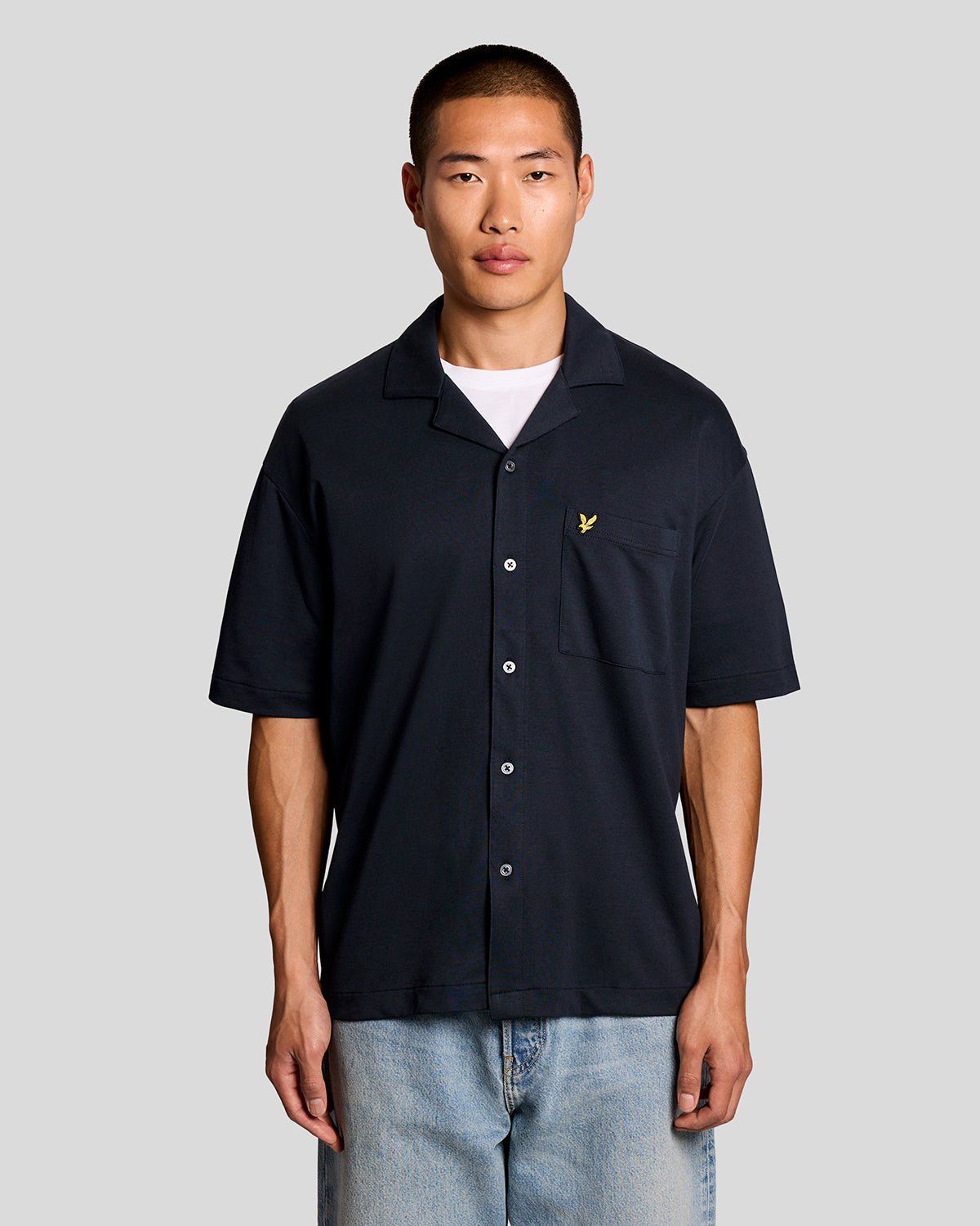 Short Sleeve Revere Collar Shirt
