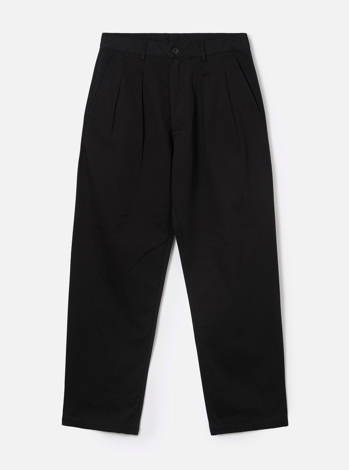 Black Twill Double Pleat Pant