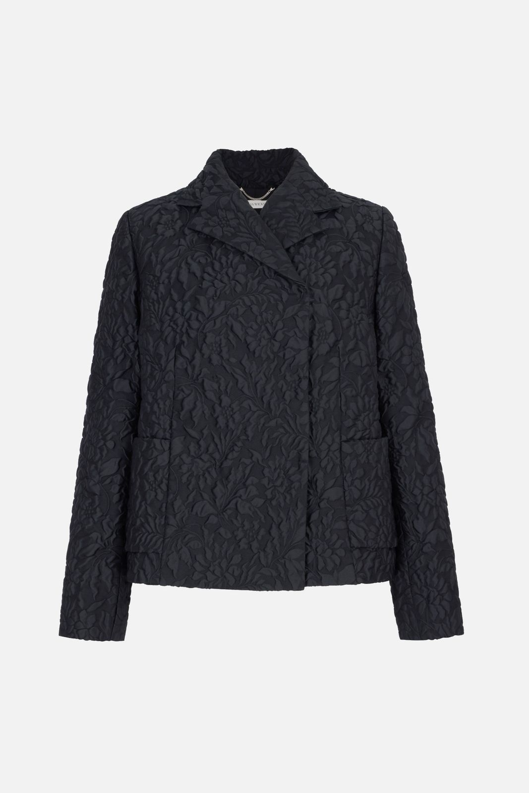 Feyi Jacket In Black Double Warp Floral