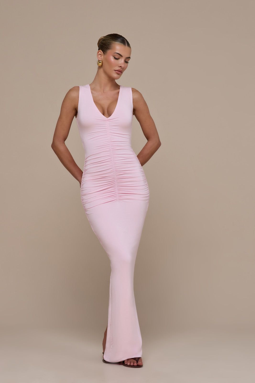 TATE SLEEVELESS MAXI DRESS | BABY PINK