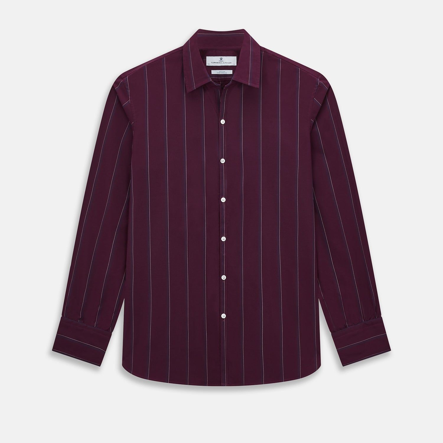 Dark Burgundy Track Stripe Windsor Shirt