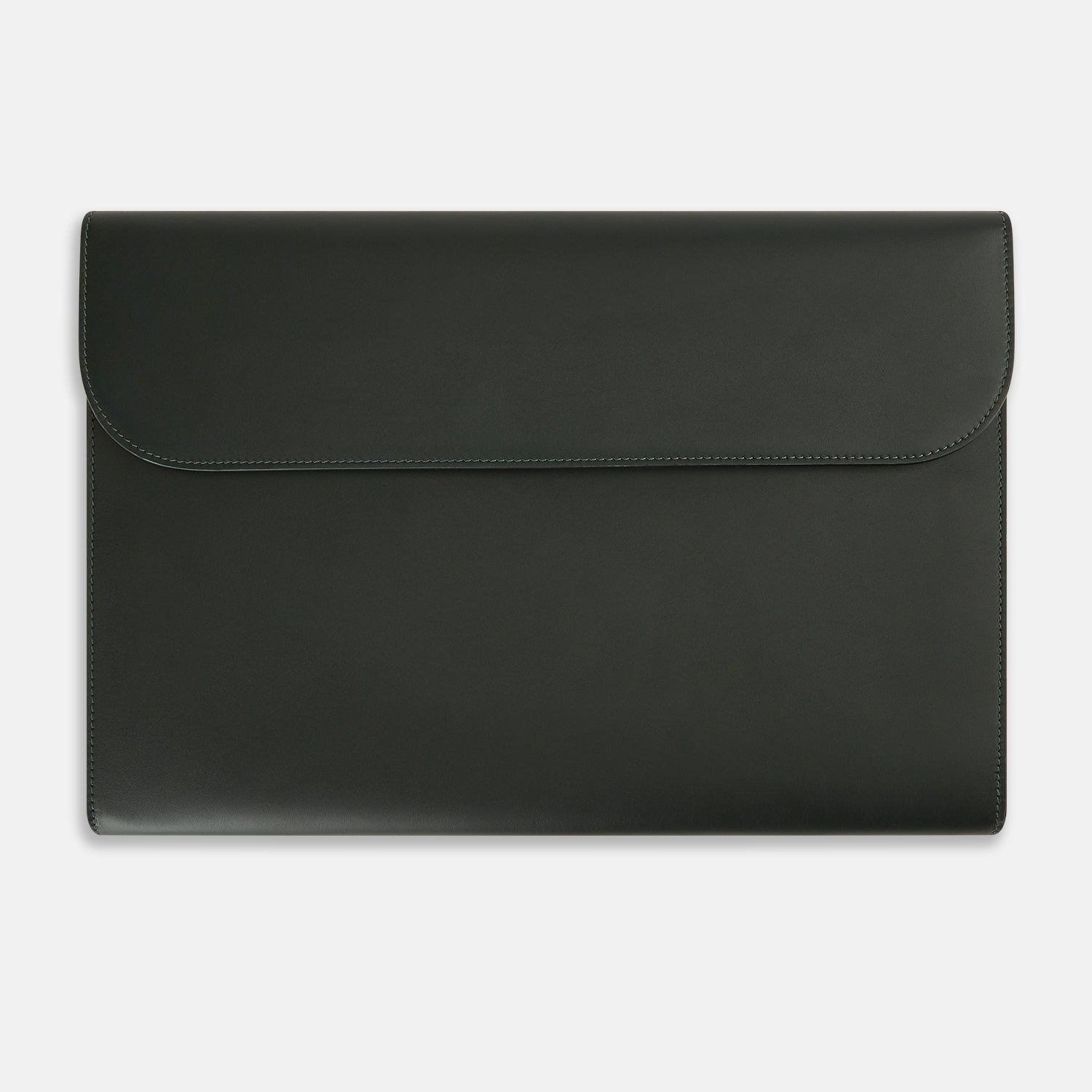 Forest Green Leather Snap-Fasten Pouch