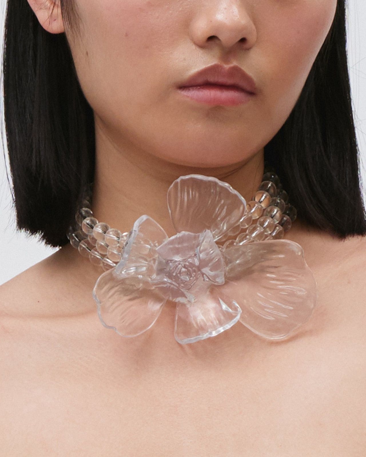 3D PRINTED FLOWER BEADED CHOCKER