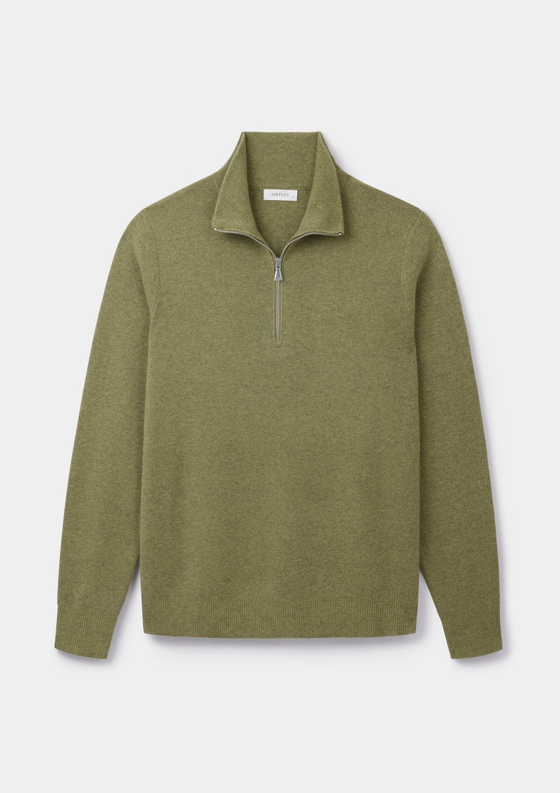 Heather Green Merino Half Zip