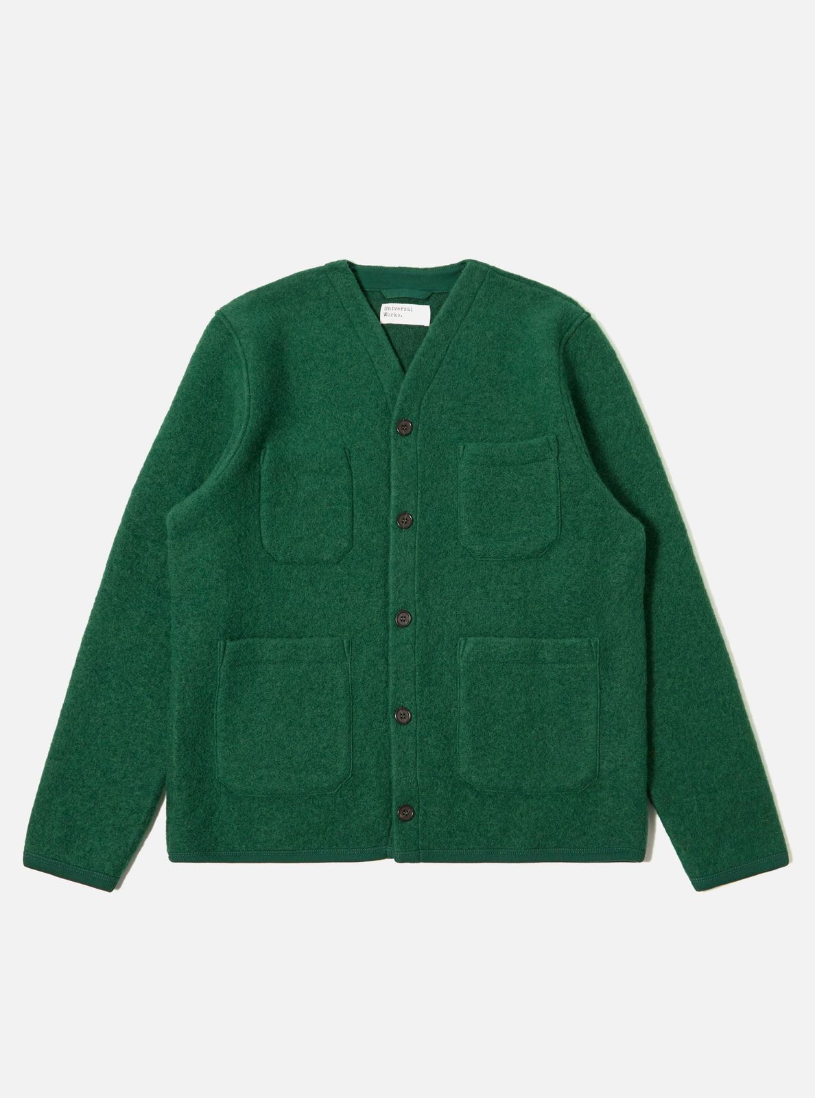 Green Wool Fleece Cardigan