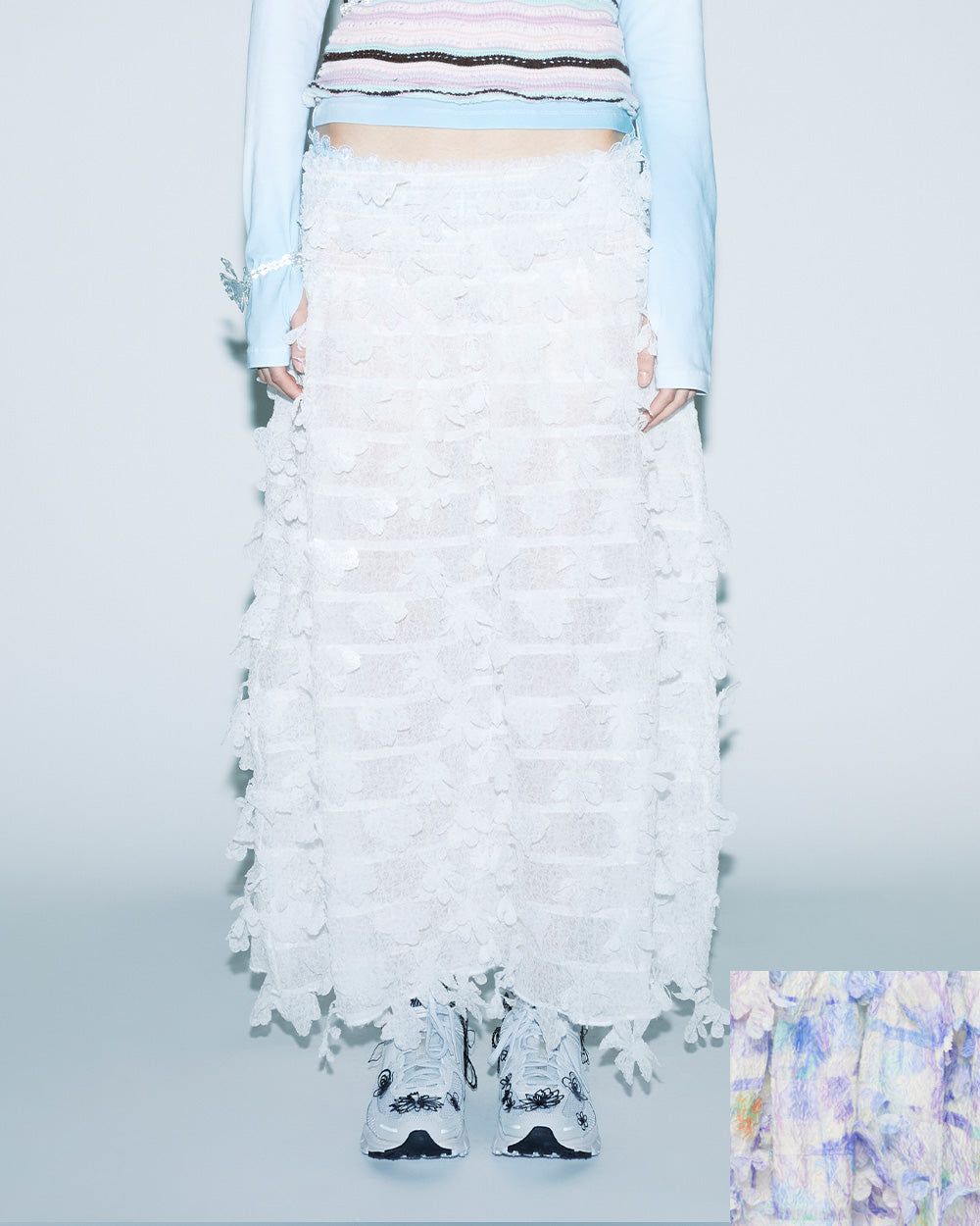 FLOWER-LASER CUT SKIRT