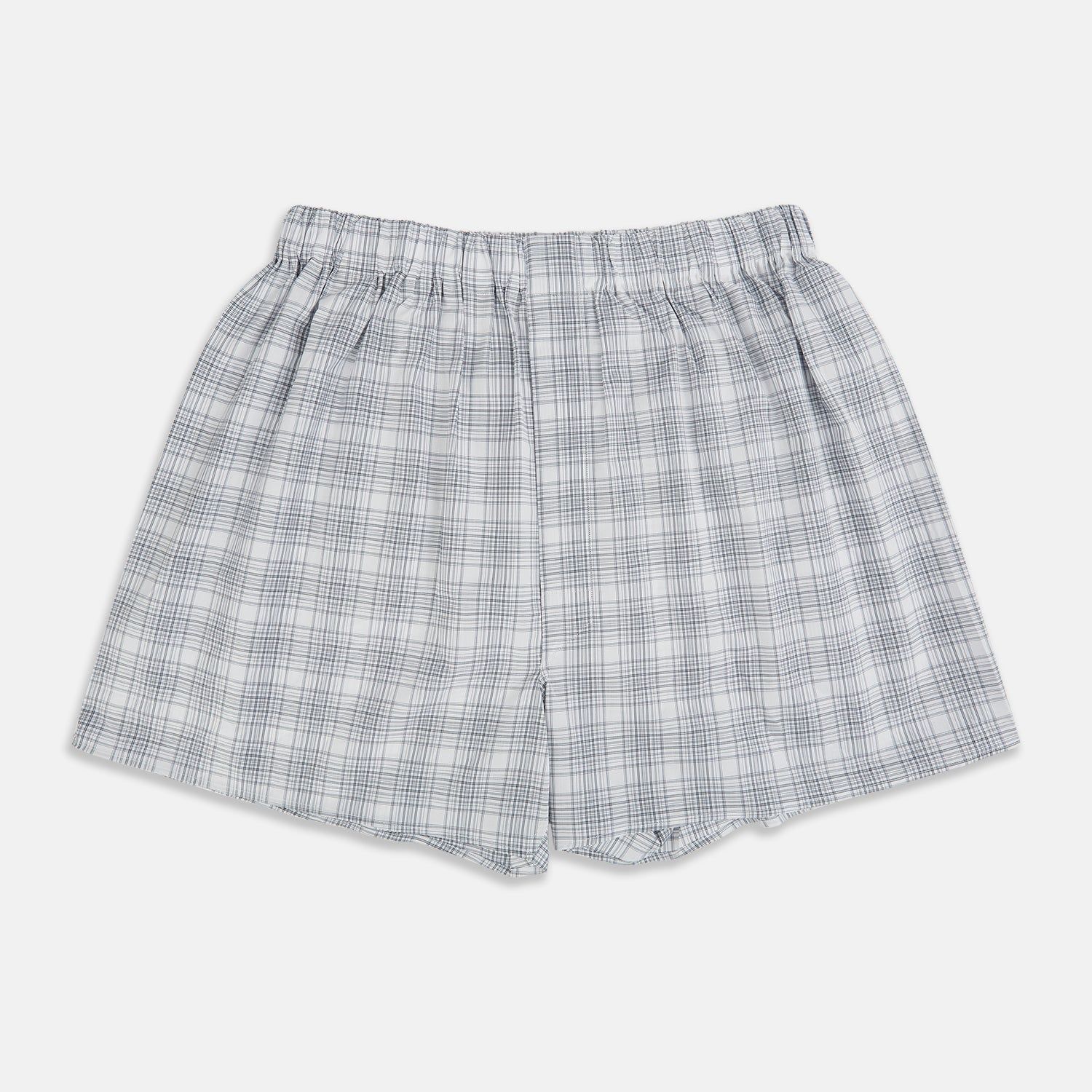 Grey checked boxer in cotton