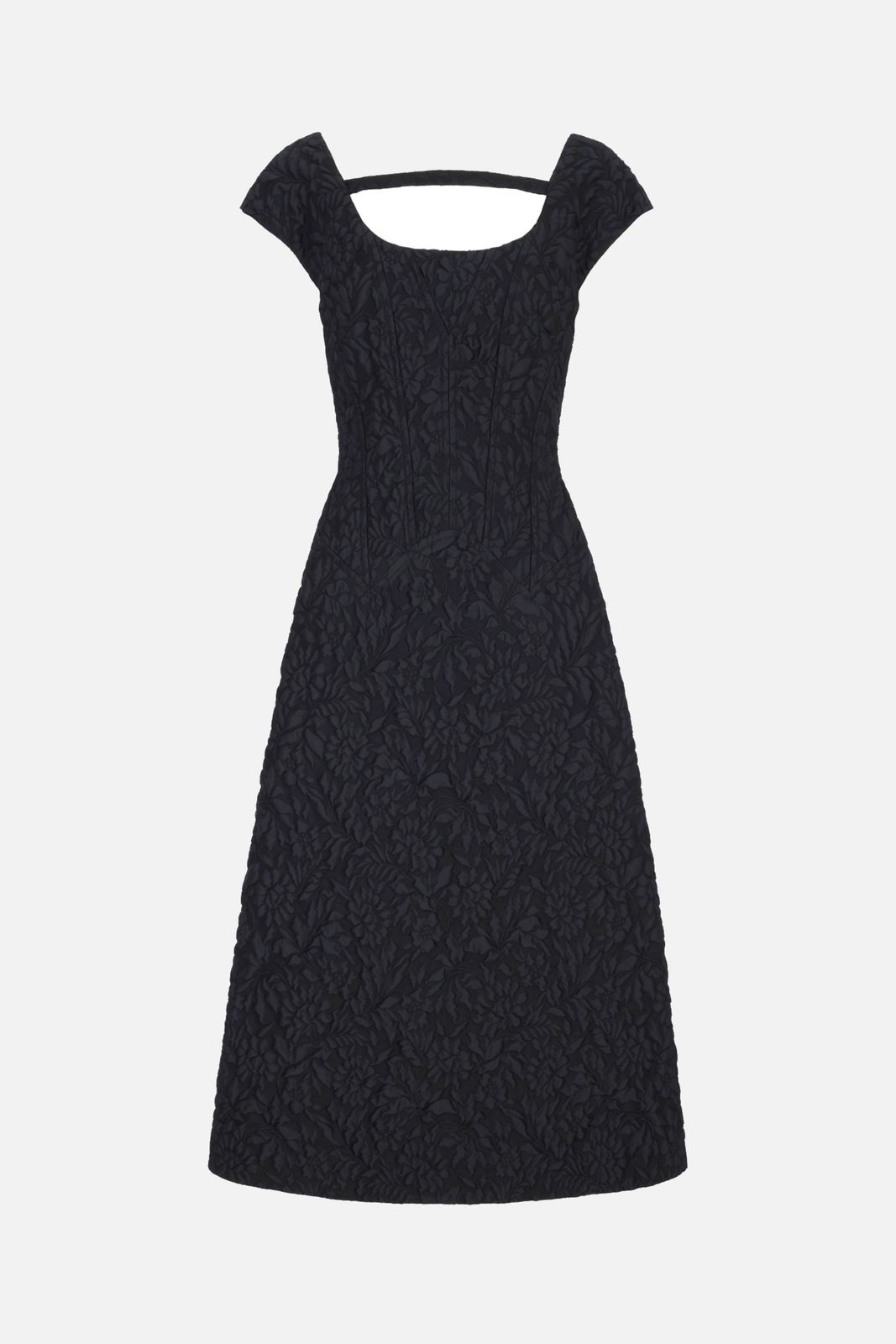 Pesca Dress In Black Embossed Cloque