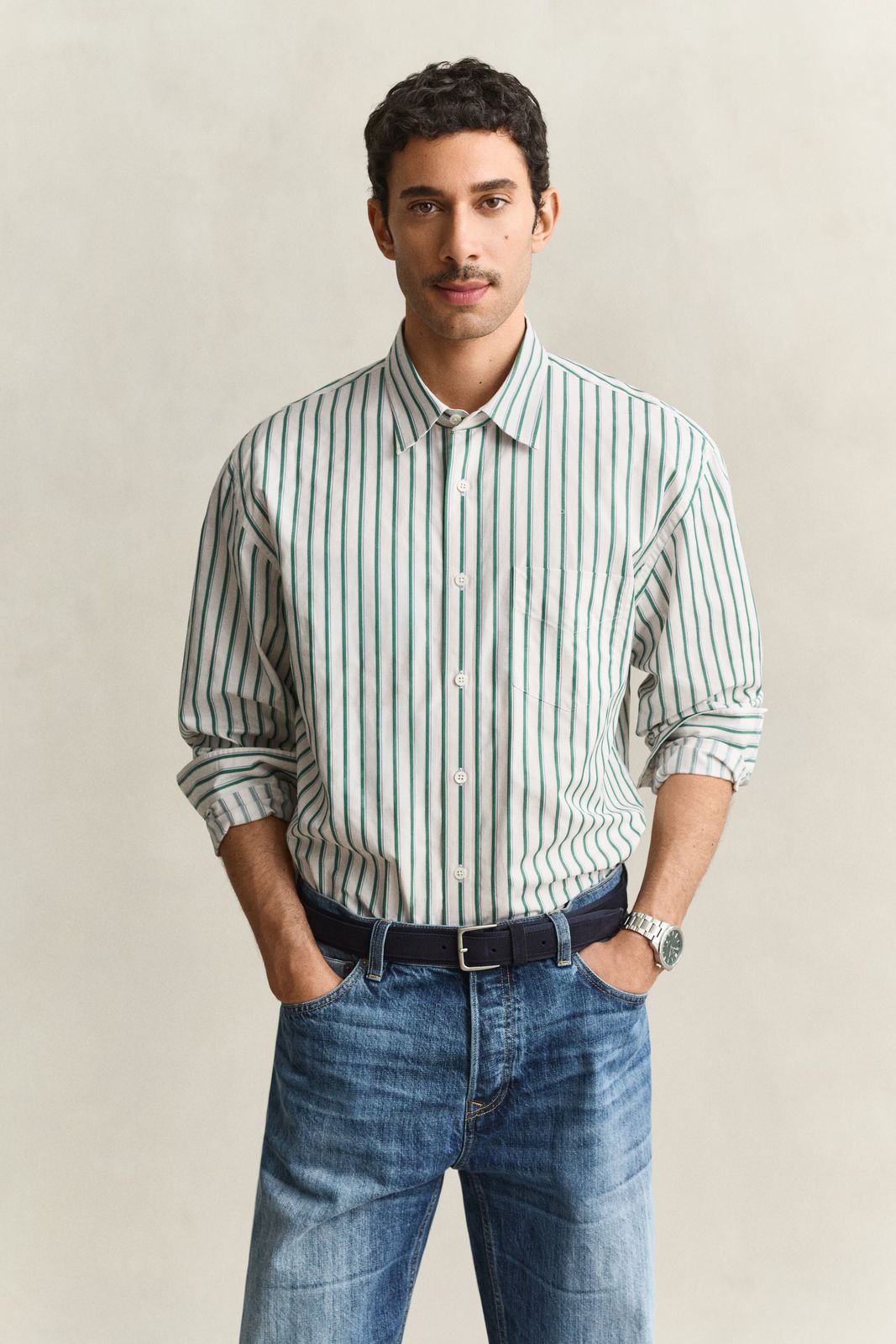 Dobby Striped Shirt - CLEAR SKY