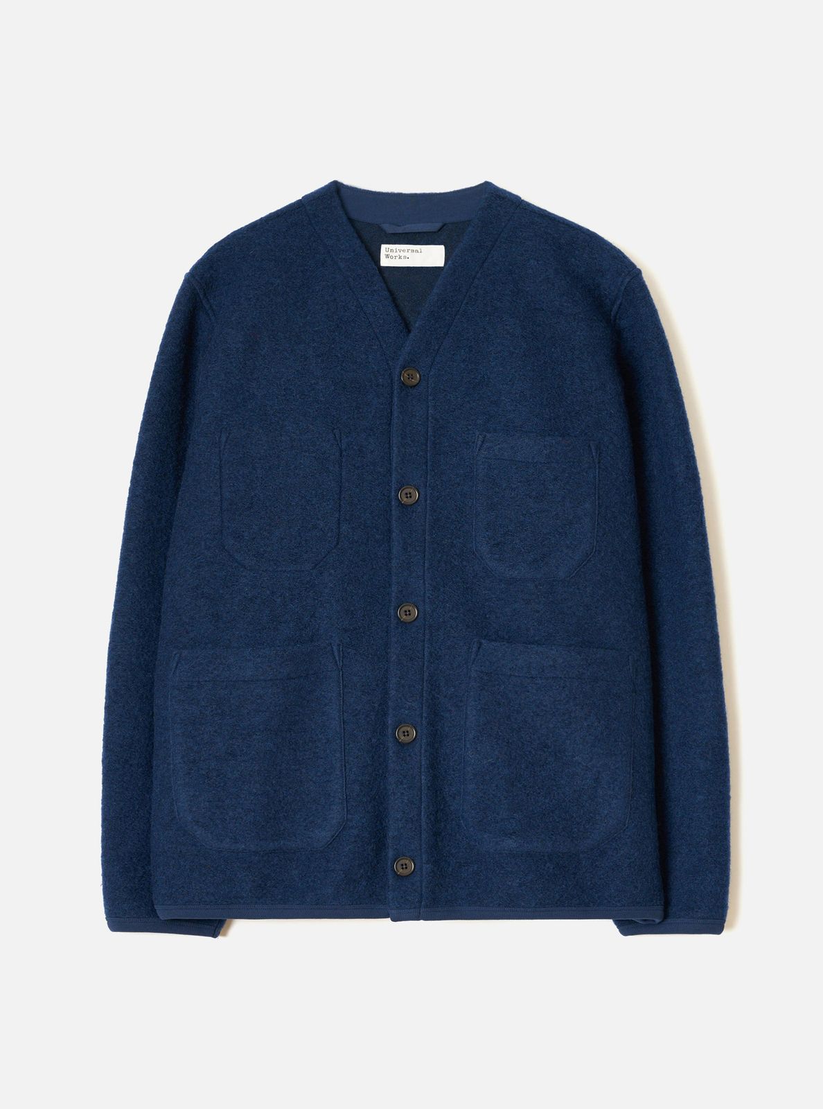 Indigo Wool Fleece Cardigan
