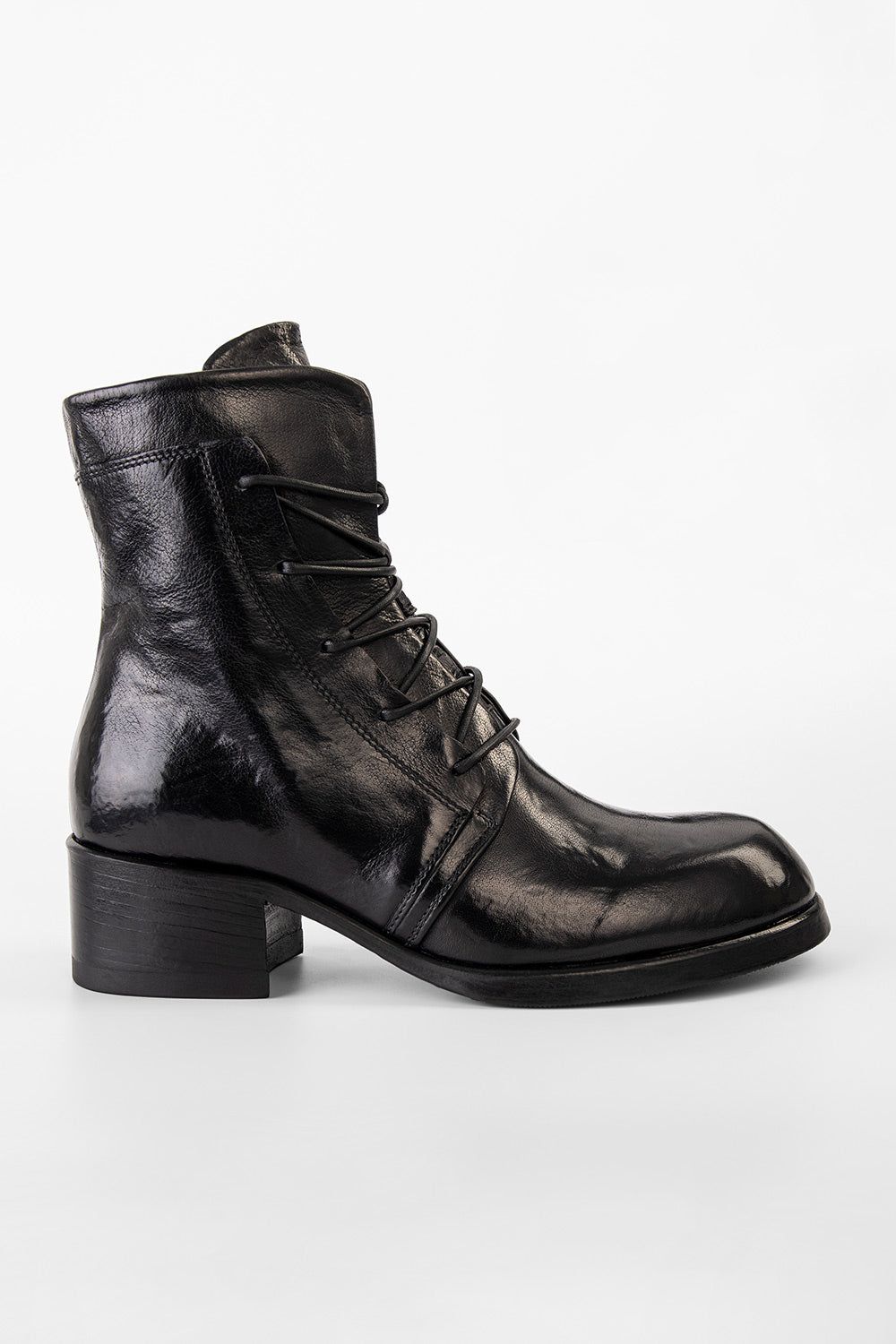 EXETER jet-black lace up boots.