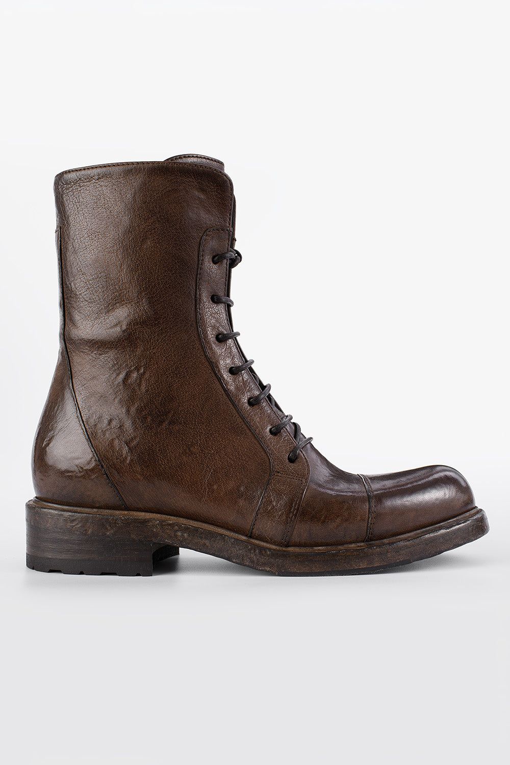 AVERY powder-chocolate lace up boots.