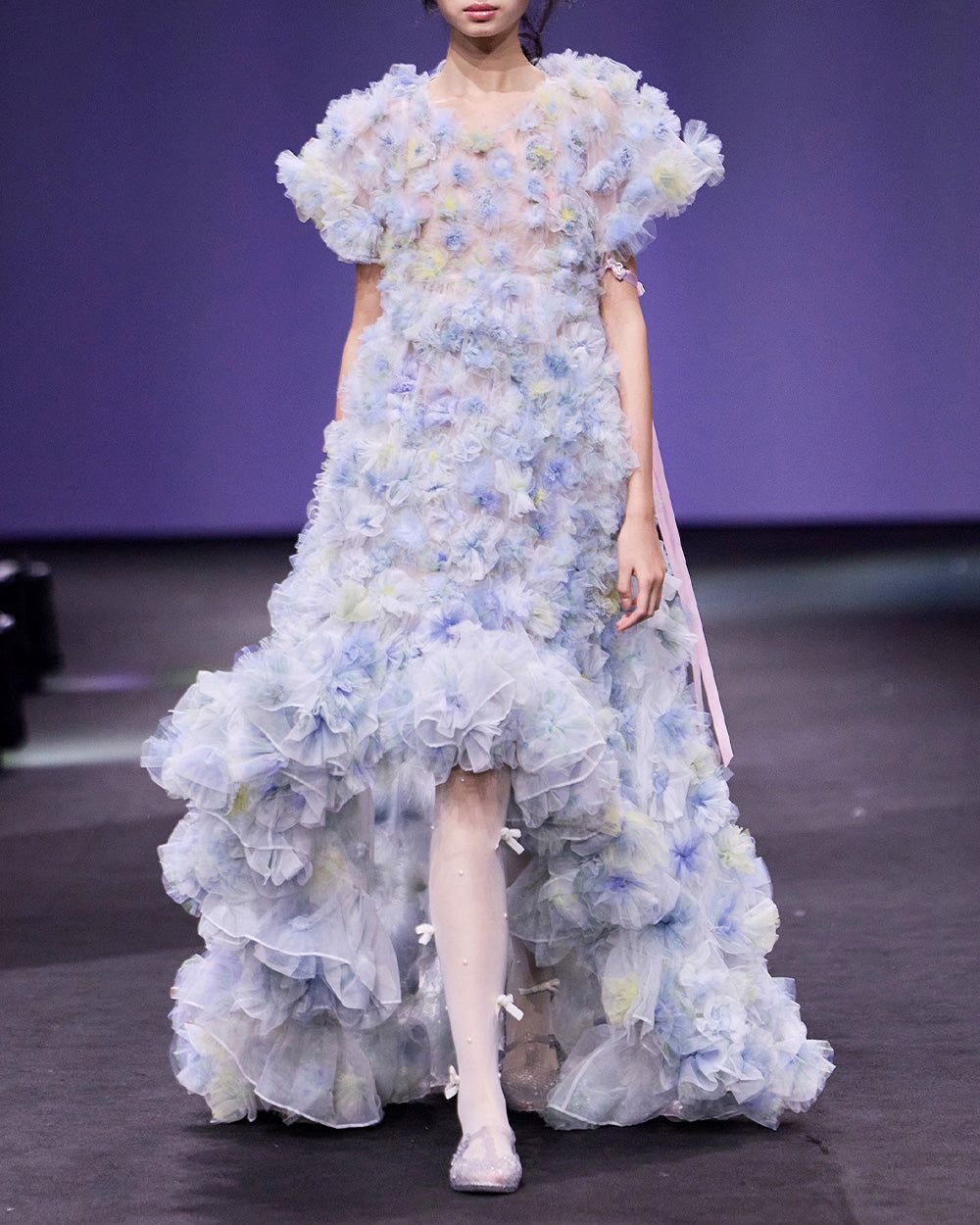 AIR-FLOWER RUFFLE DRESS