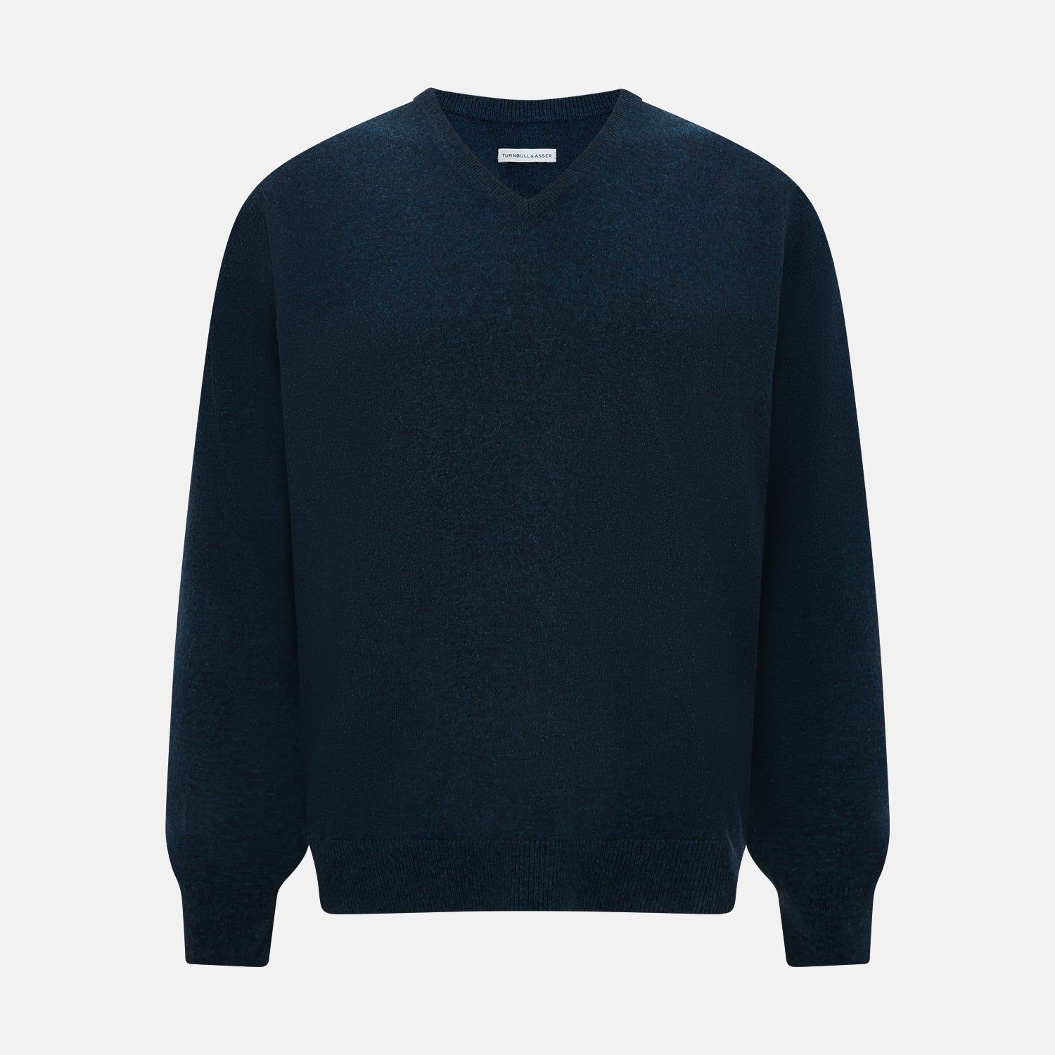 Dark Green Melange Cashmere V-neck Jumper