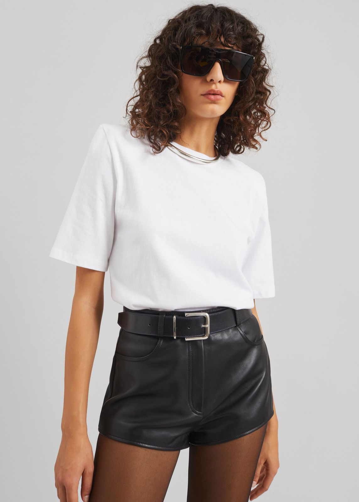 Carrington Padded Shoulder Tee - White