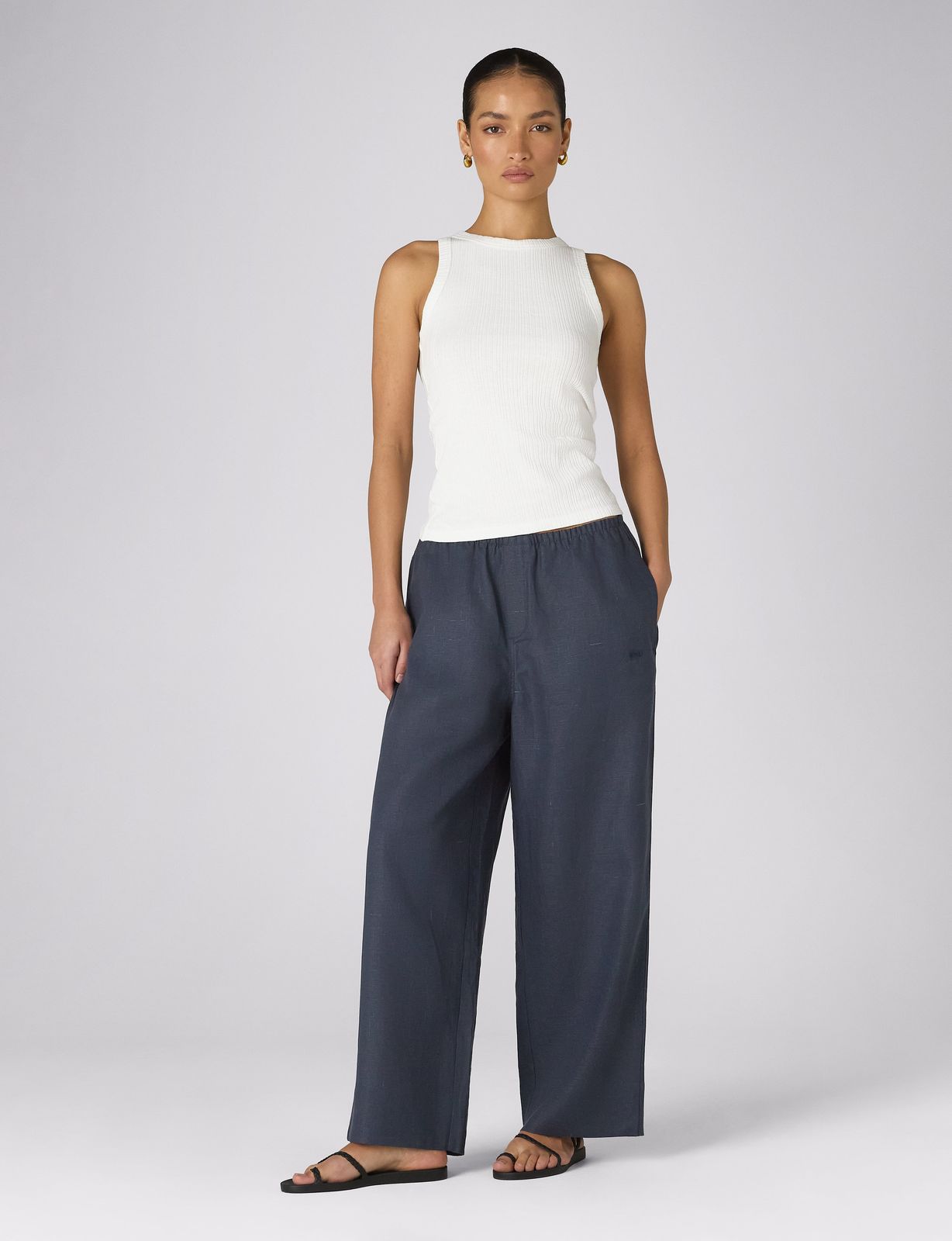 Bay Trouser: Hemp, Navy