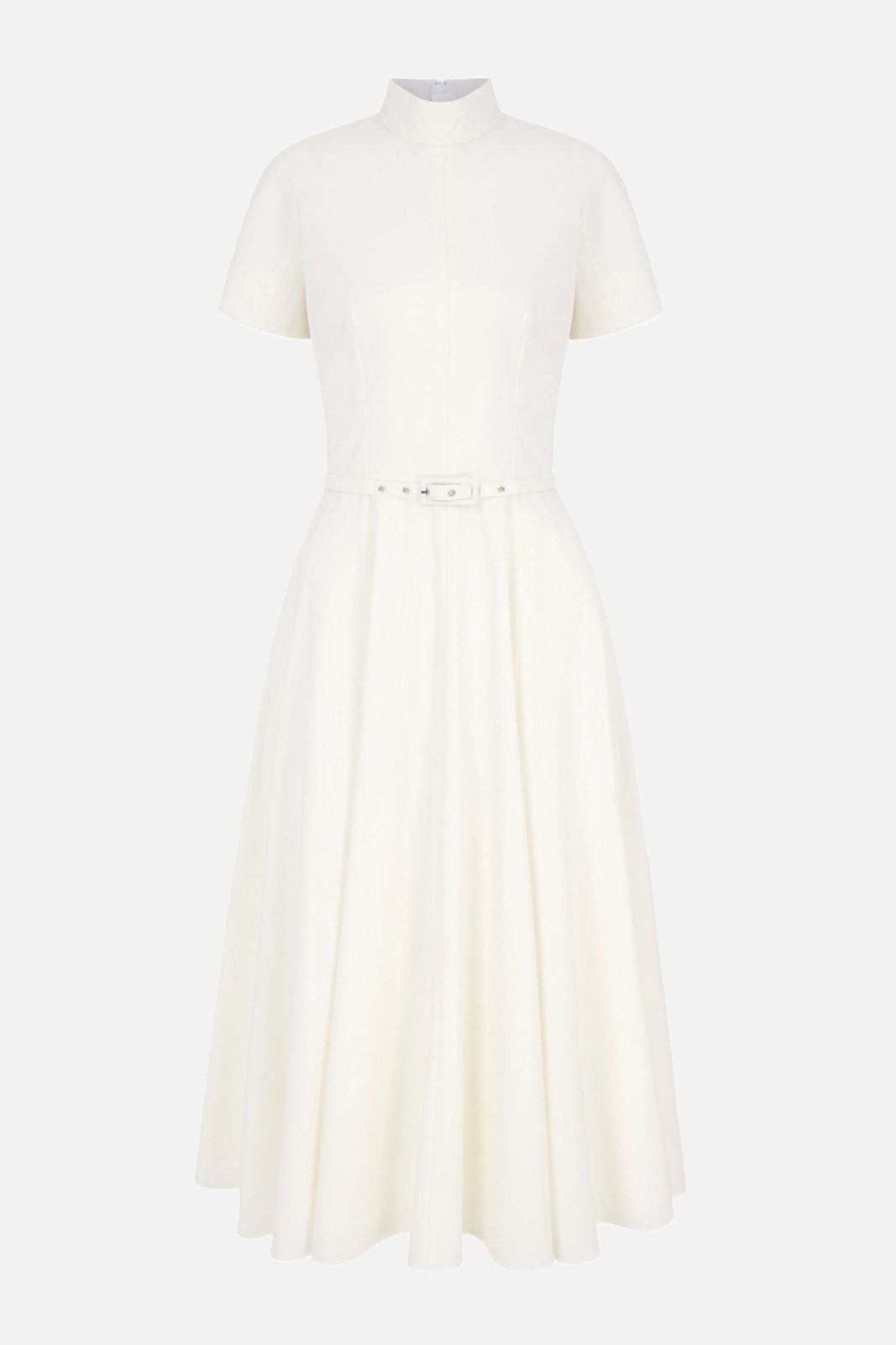 Camilla Dress In Ivory Summer Wool