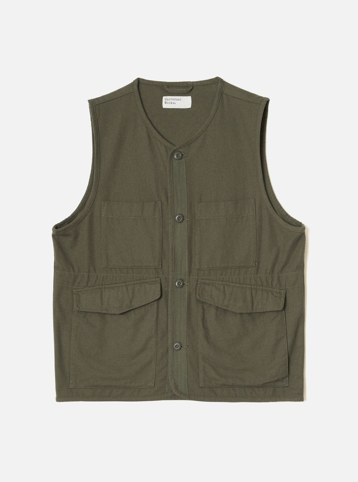 Olive Brushed Moleskin 4 Pocket Gilet