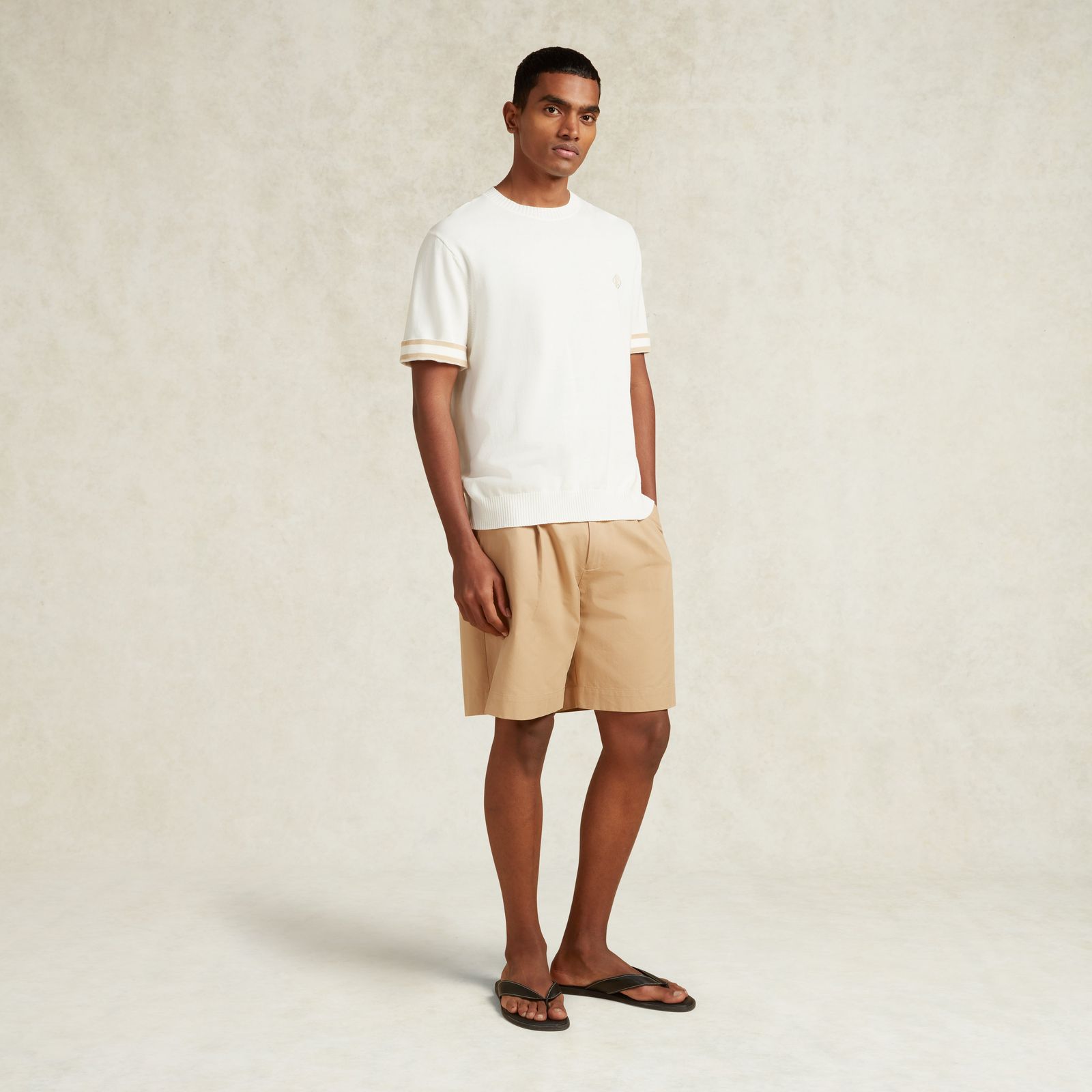 COTTON KNITTED VALENSOLE T-SHIRT - WHITE