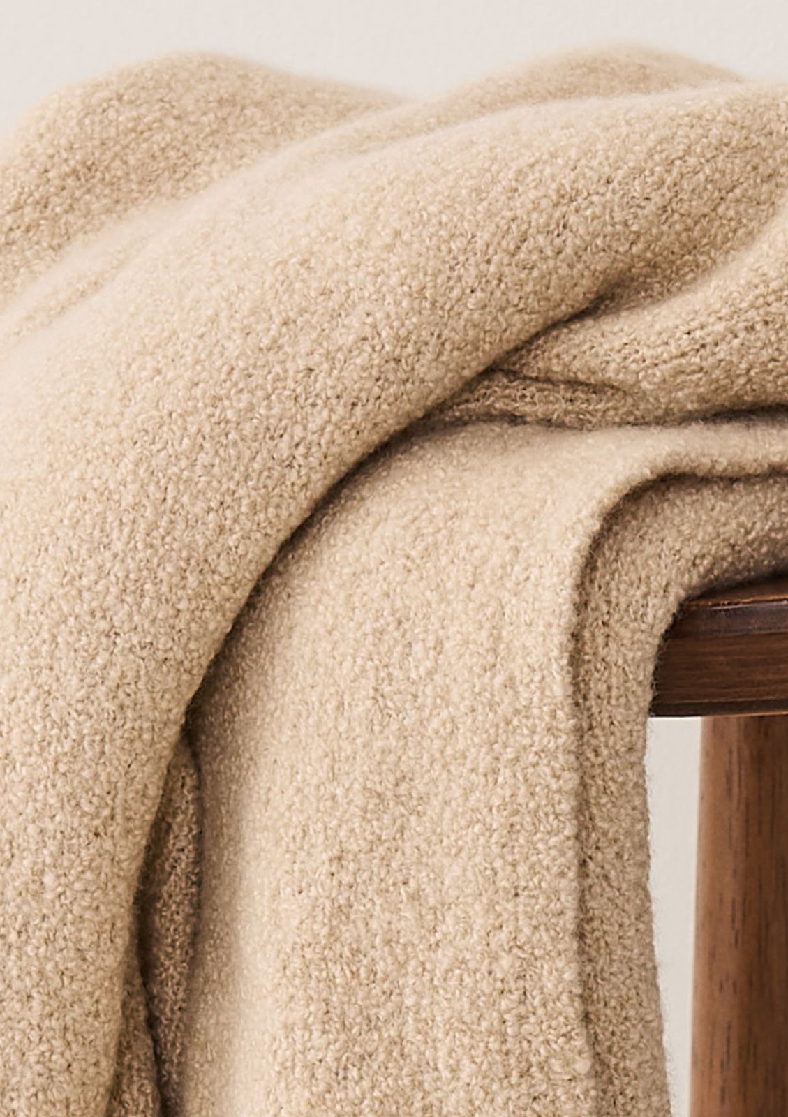 Extra Large Boucle Blanket in Smoke Beige