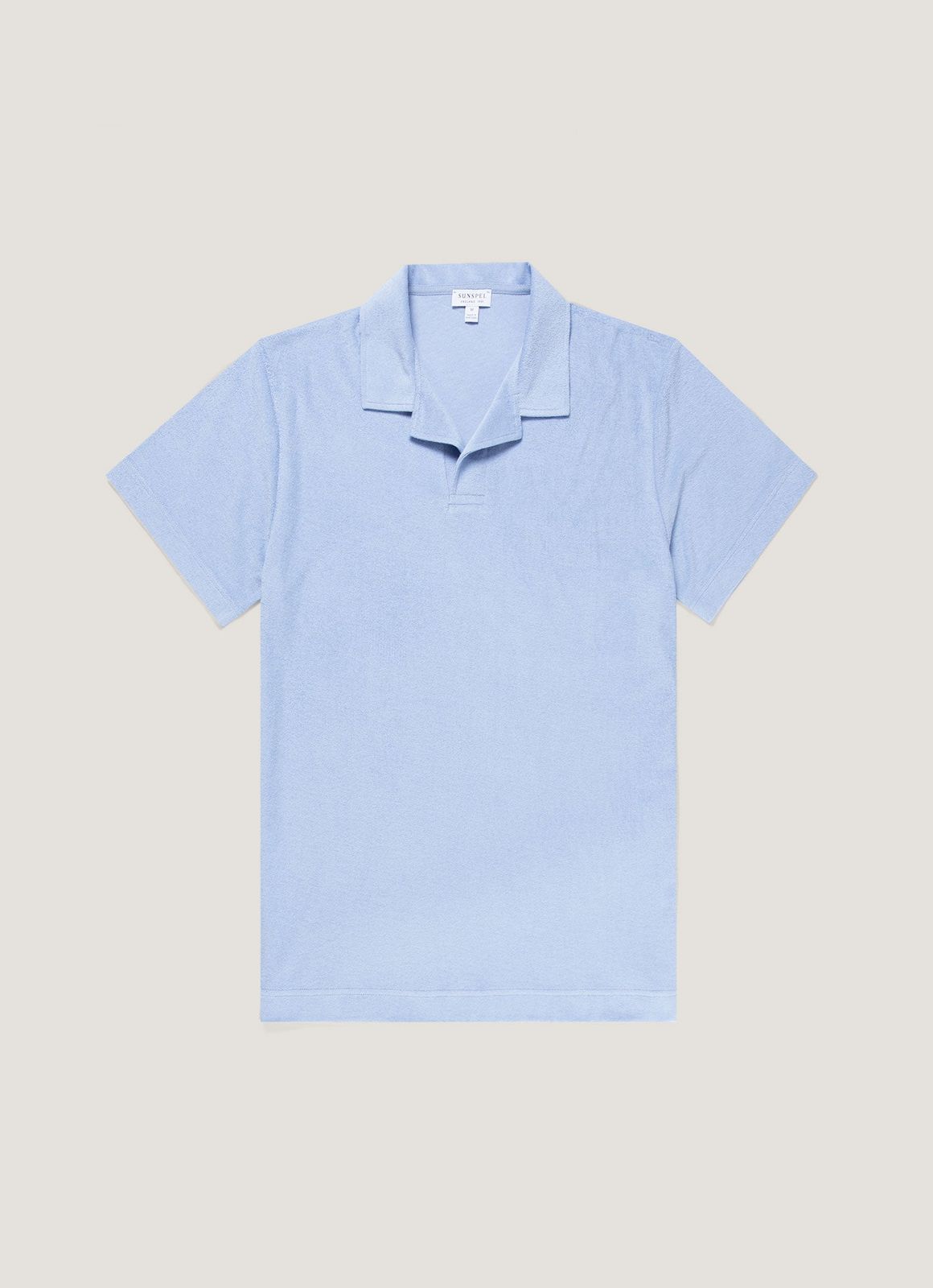 Men's Towelling Polo Shirt in Sky