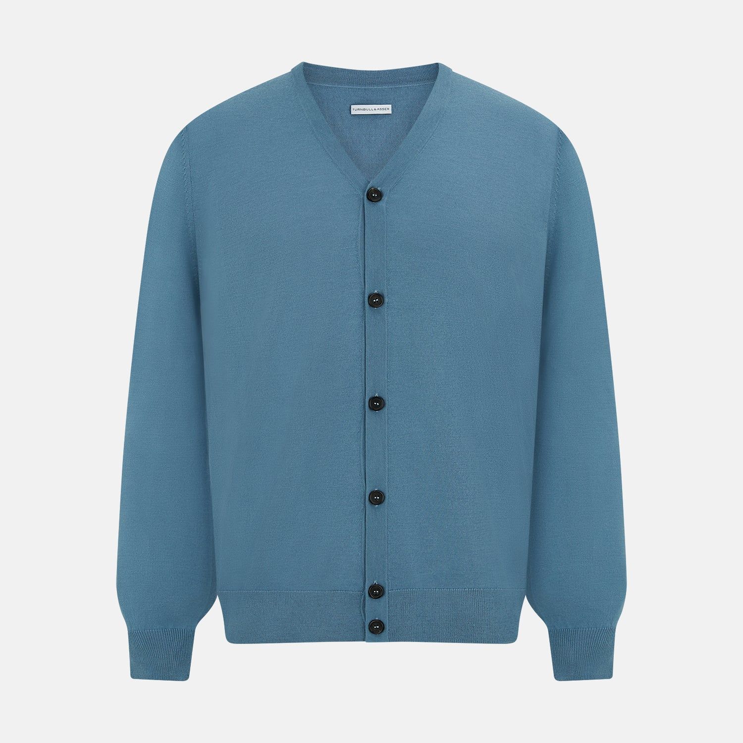 Pale Blue Fine Merino V-Neck Cardigan