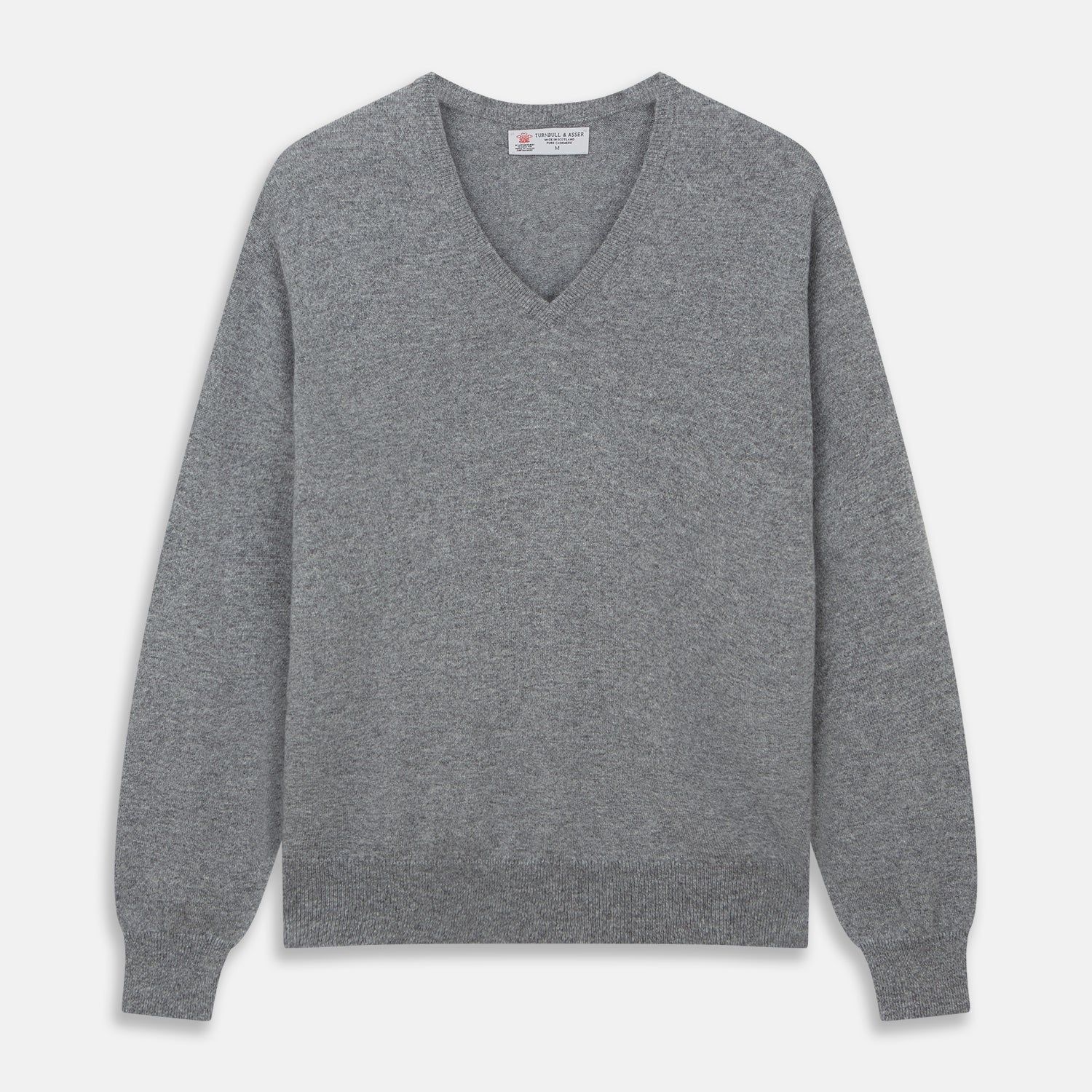 Flannel Grey V-Neck Cashmere Jumper