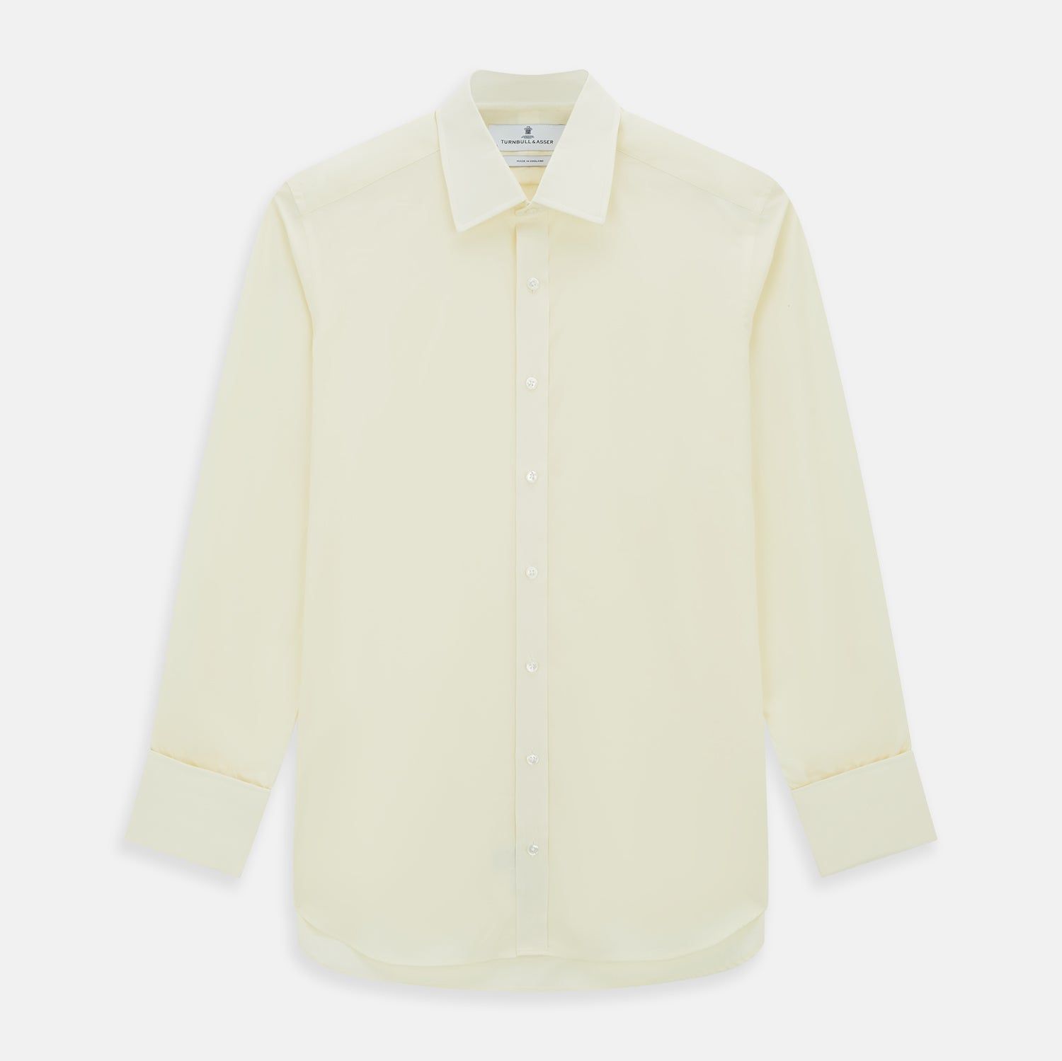 Cream Cotton Shirt with T&A Collar and Double Cuffs