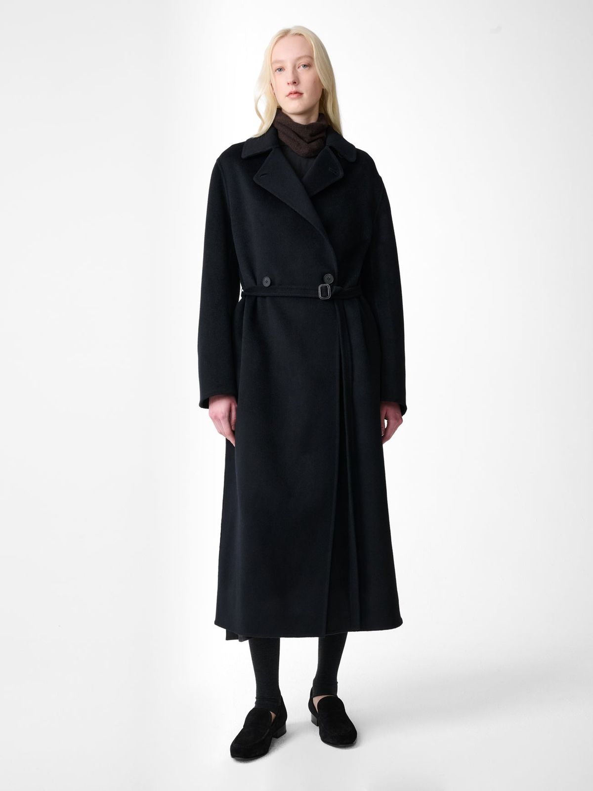 Mori Wool Coat in Darkest Navy