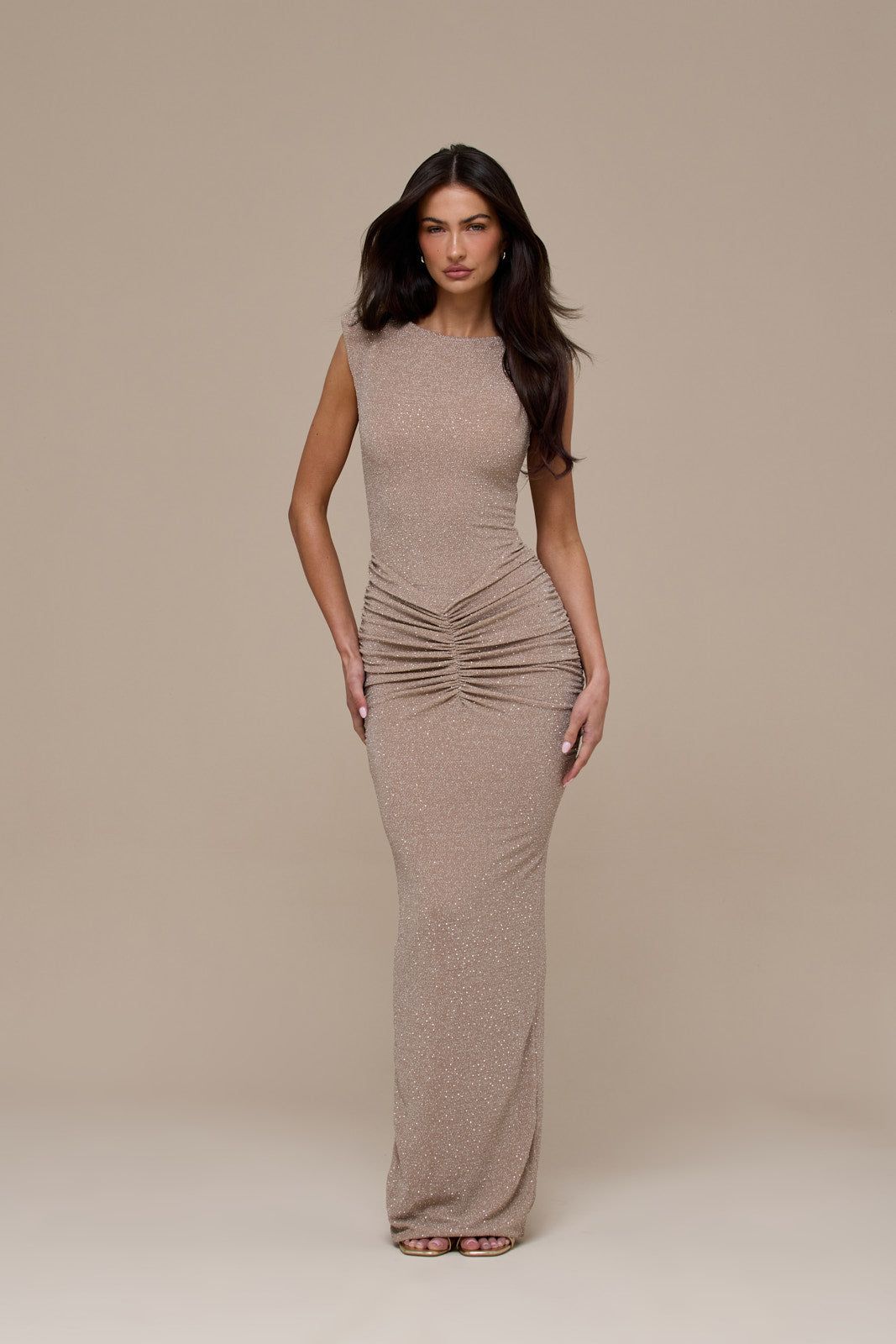 POPPY MAXI DRESS | CHAMPAGNE HOTFIX