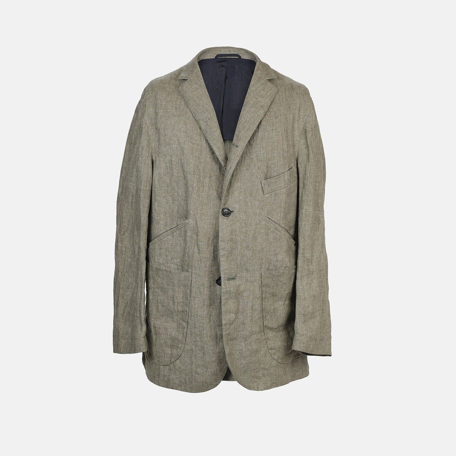 Riviera Olive Oversized Blazer in Linen