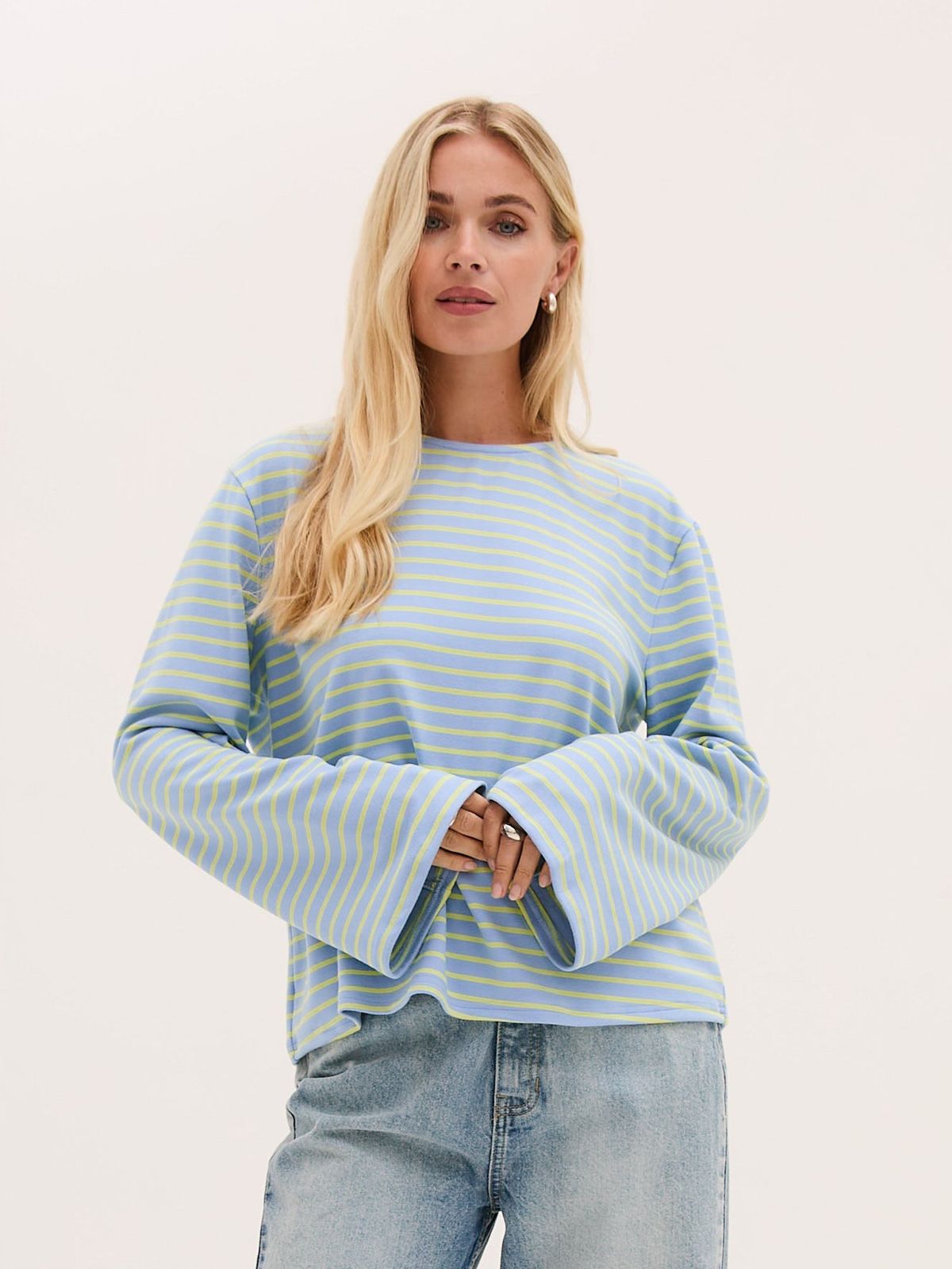 Celine Blue & Yellow Stripe Super Soft Top