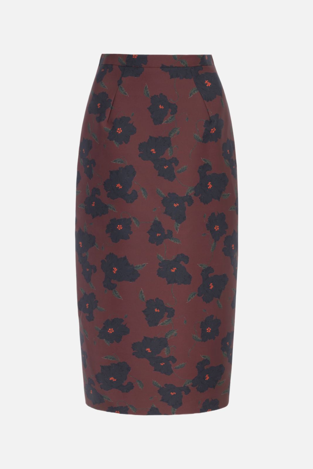 Lorelei Skirt in Red & Black Breezy Poppy Mikado