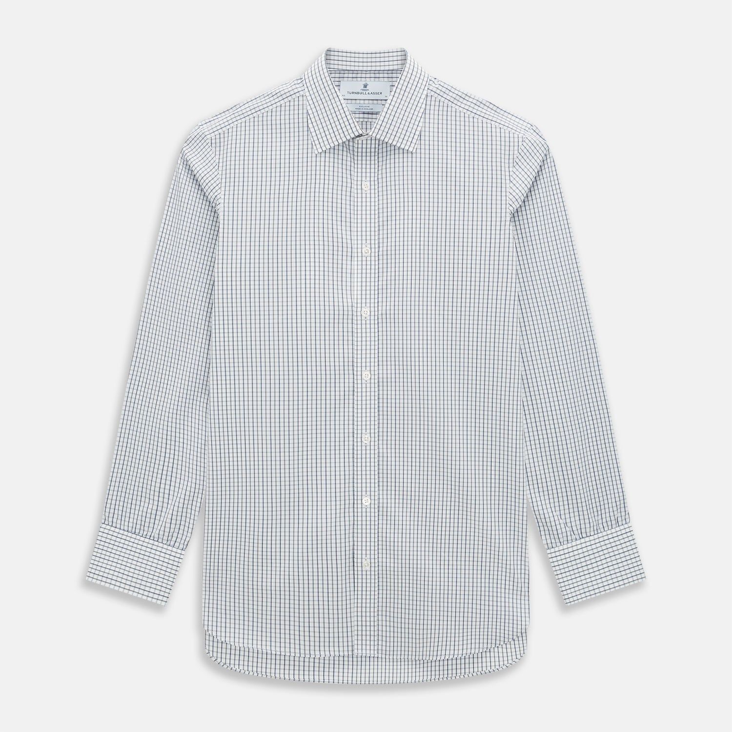 Blue and Coffee Tattersall Check Mayfair Shirt