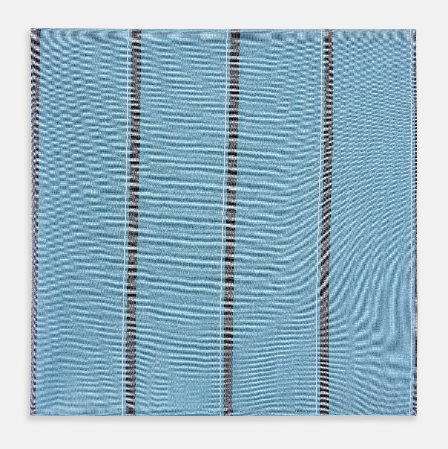 Cendre Blue Track Stripe Hand-Rolled Handkerchief