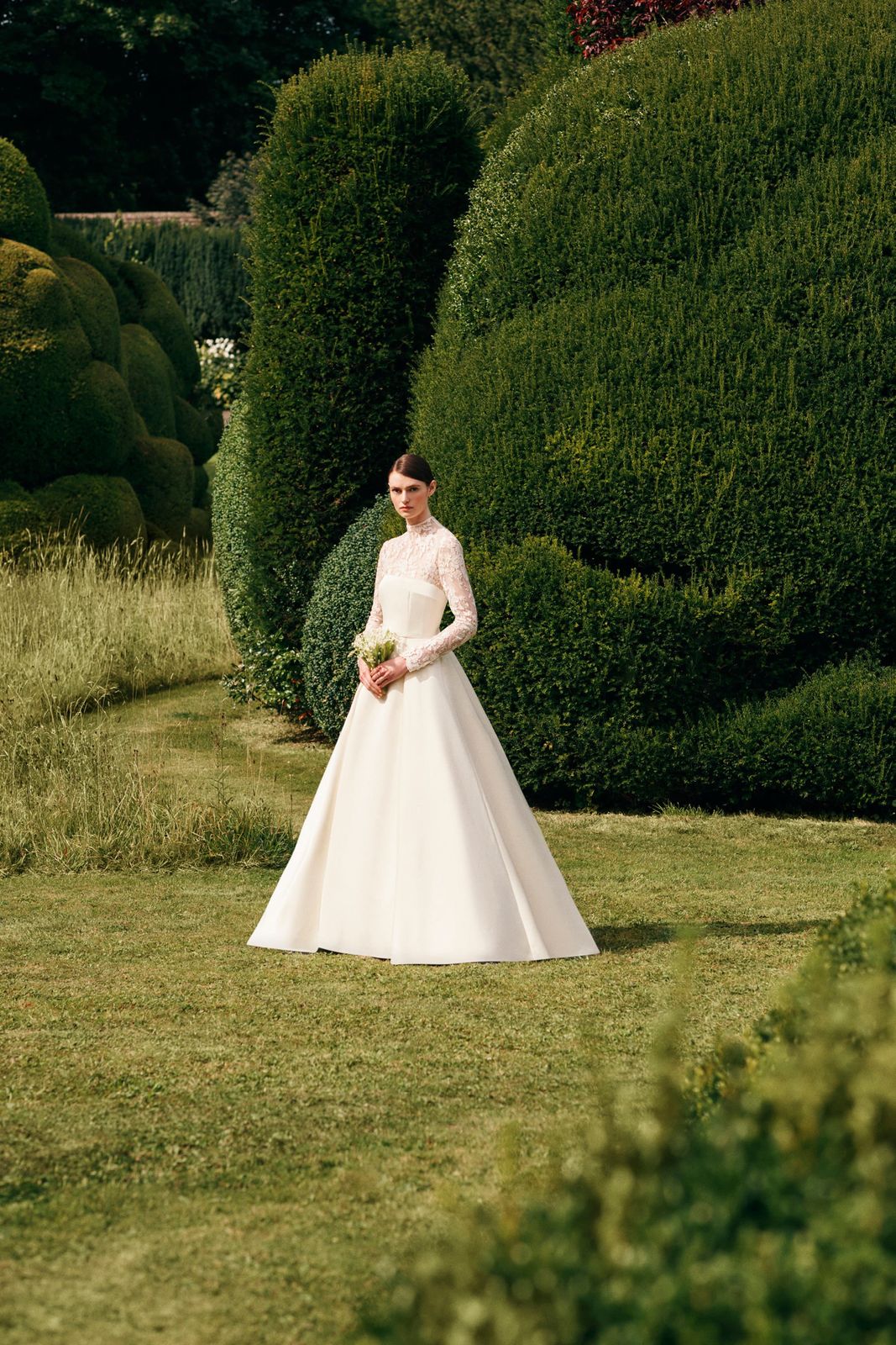 Chantal Bridal Dress in Satin Doppio with Lace