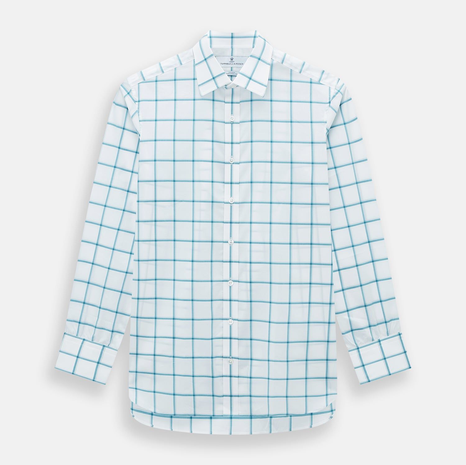 Turquoise Grid Check Mayfair Shirt