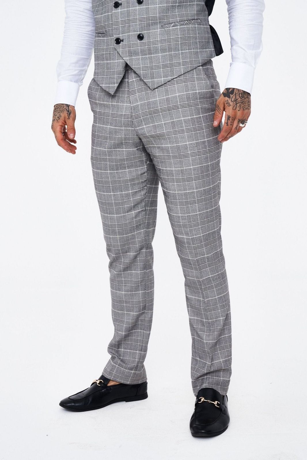 Ross Grey Check Trousers
